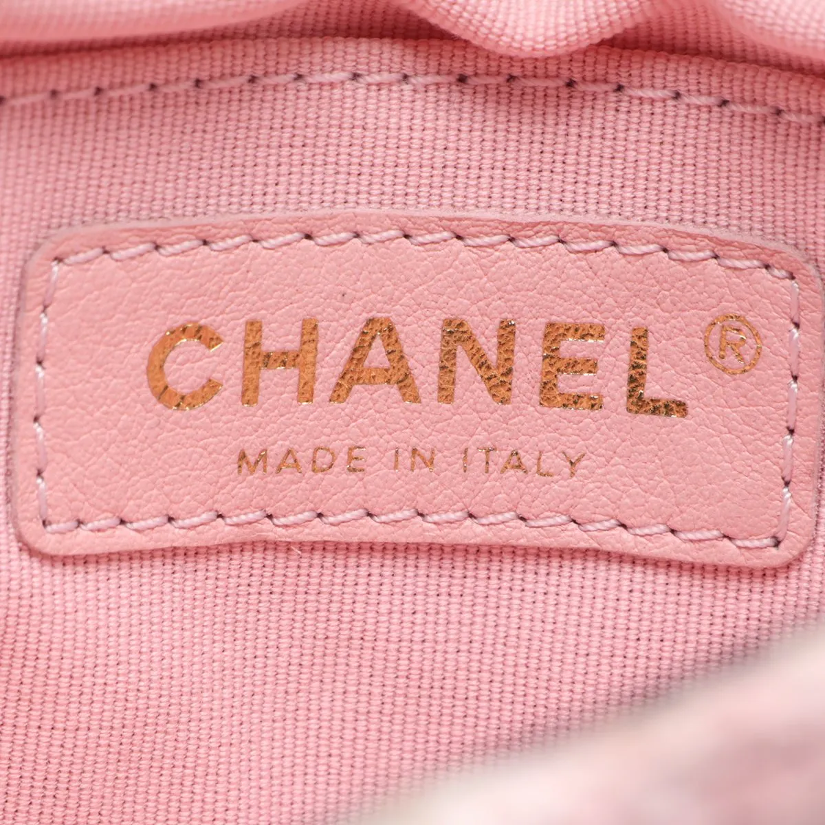 Coco Mark Tweed x Lambskin Single Flap Double Chain Bag Charm Pink x Black Gold Hardware KX2N35L8 Random Plate — view 7