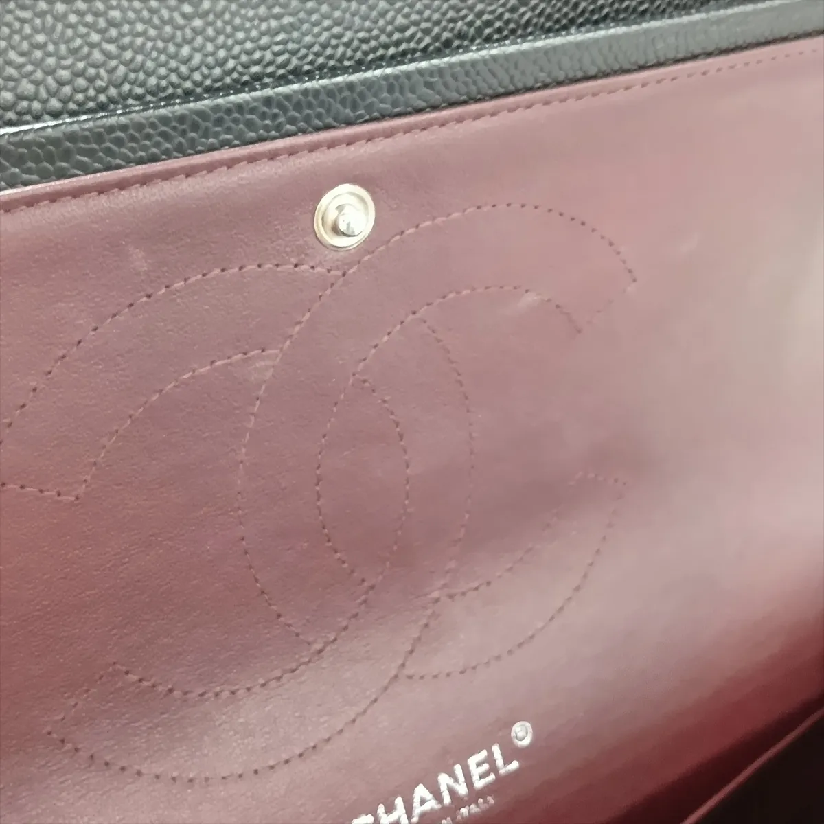 [Individually packaged] Chanel Large Matelassé 30 Caviar Skin Double Flap Double Chain Bag, Black with Silver Hardware, 19244498, Serial Number 19, A58600 — view 14