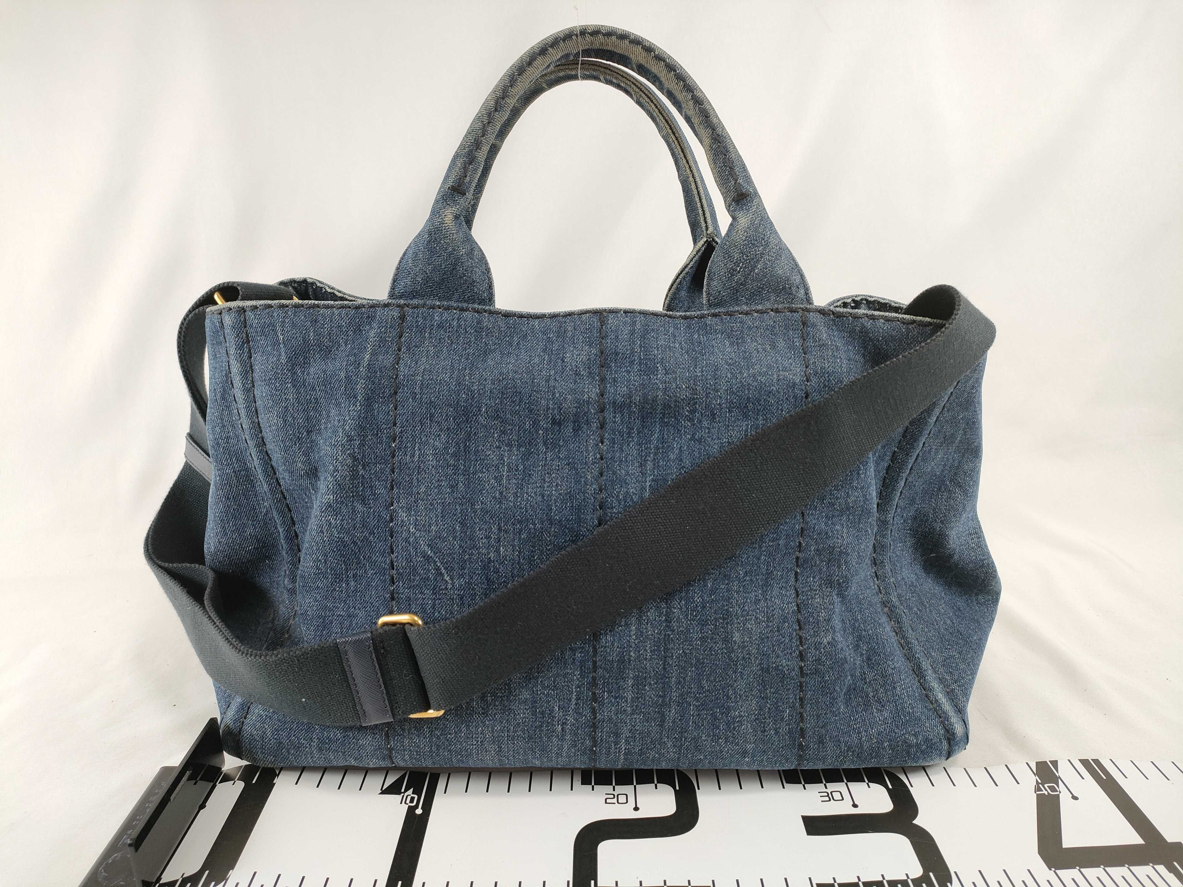 Canapa Denim Tote Bag M with Strap — view 2
