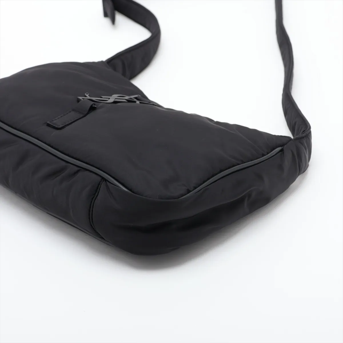 LE 5 A 7 Nylon x Leather Shoulder Bag, Black, 733294 — view 3
