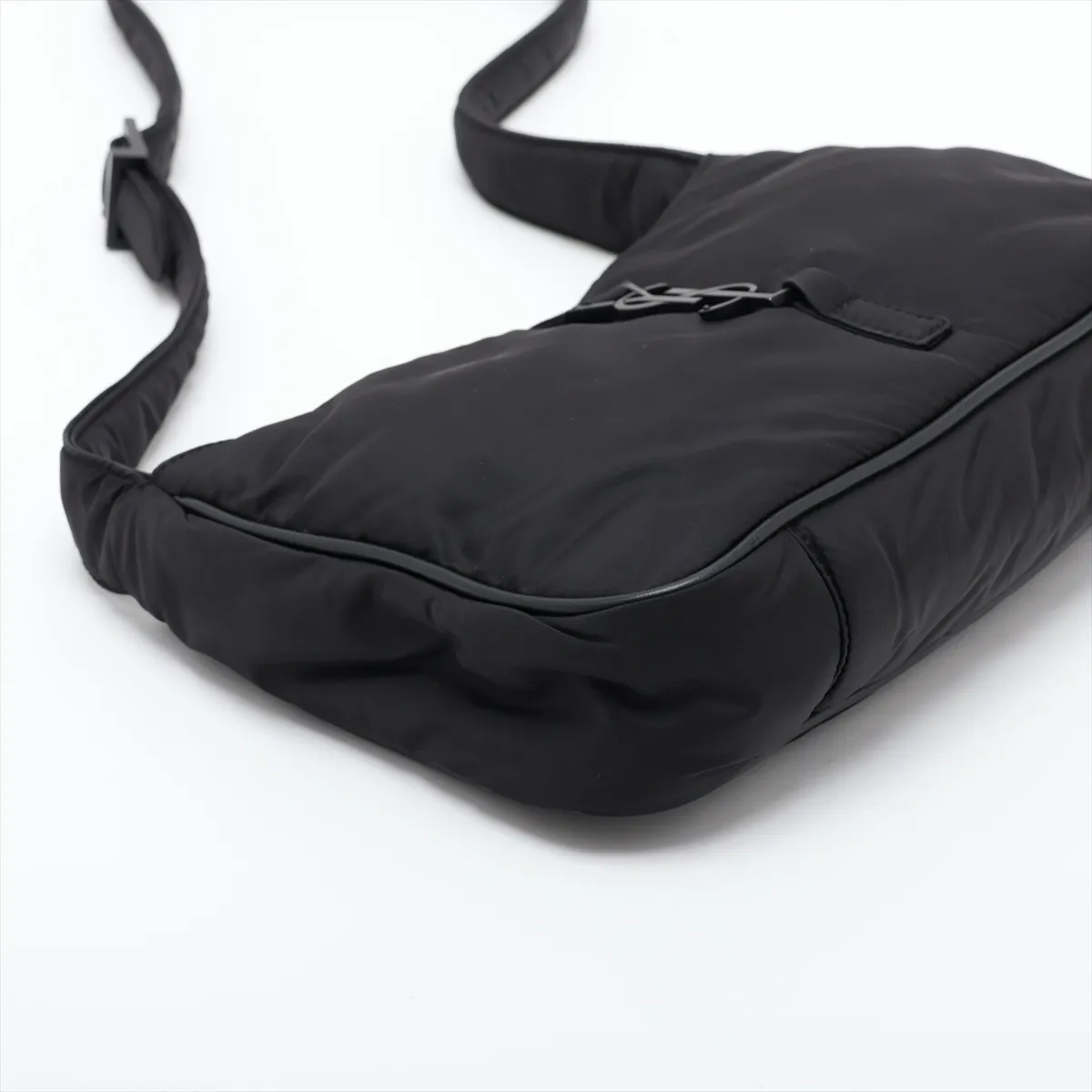 LE 5 A 7 Nylon x Leather Shoulder Bag, Black, 733294 — view 4