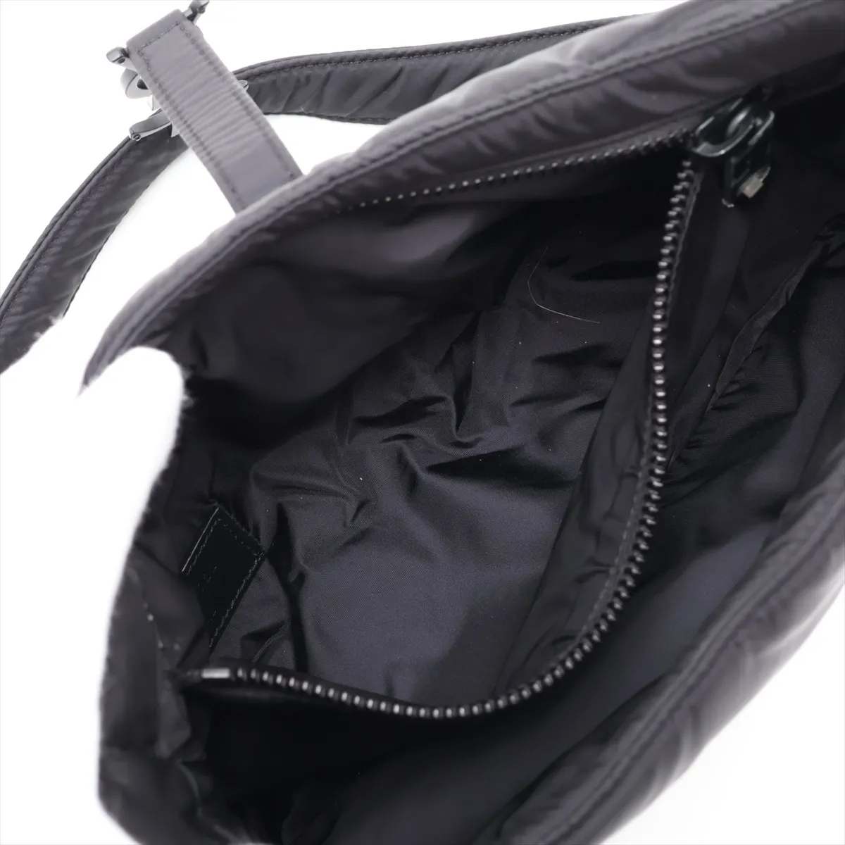 LE 5 A 7 Nylon x Leather Shoulder Bag, Black, 733294 — view 7