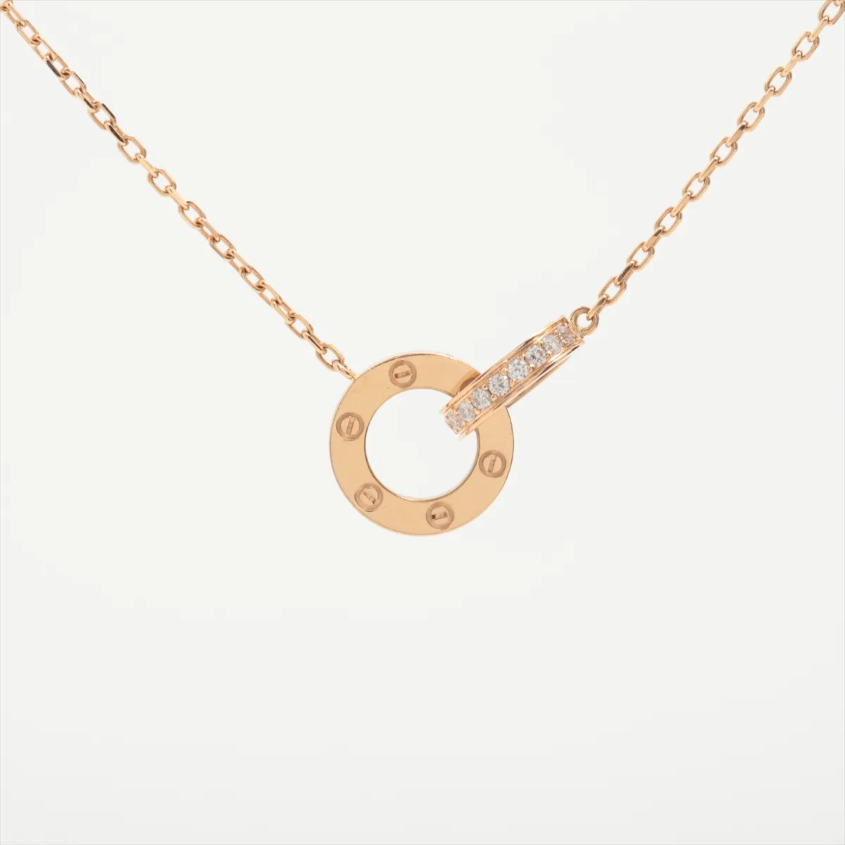 Love Oval-Shaped Diamond Necklace, 750 (PG), 6.2g, GYN748, some dents, CRB7224528 — view 2