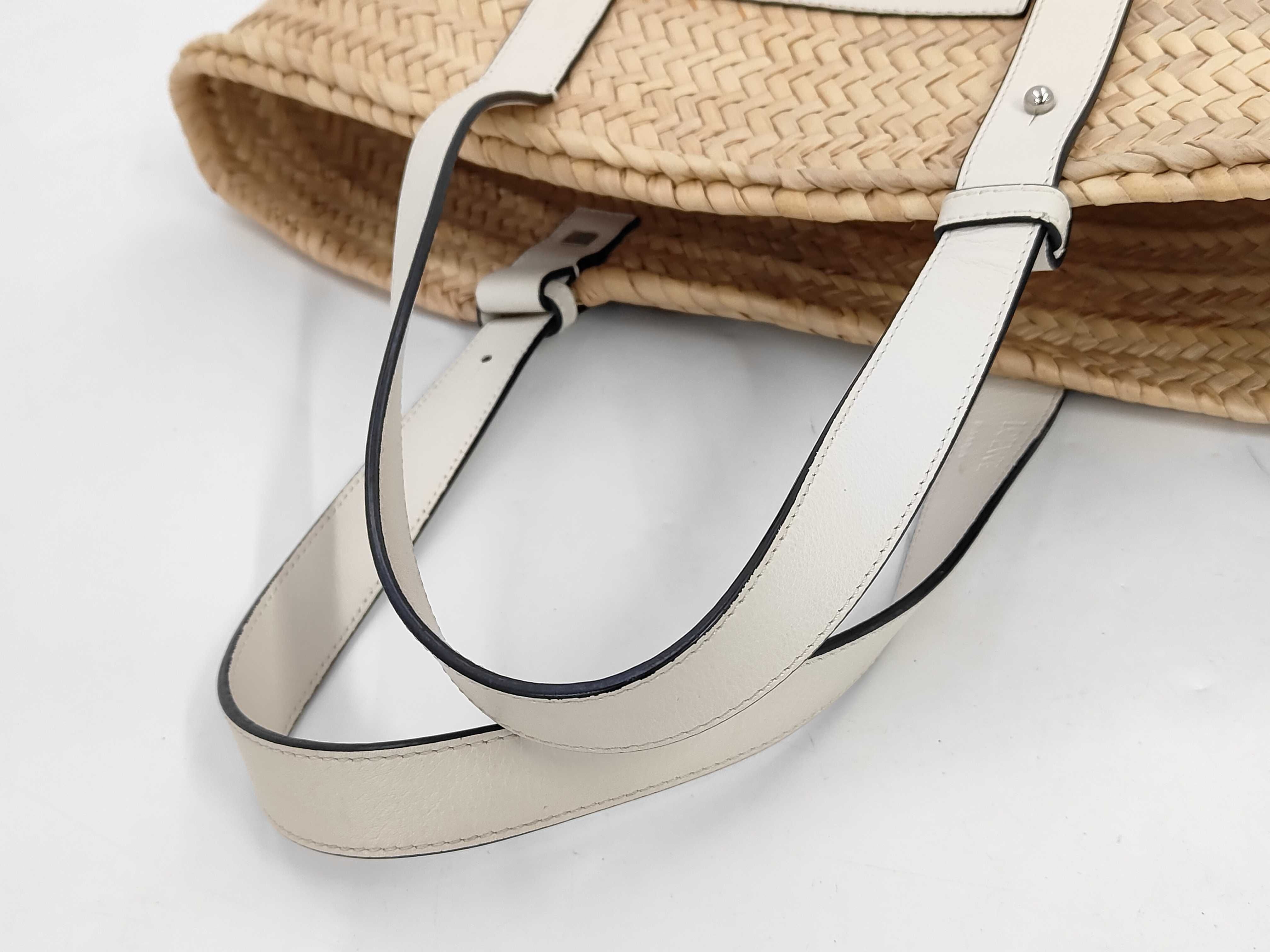 Basket Small Raffia x Leather Basket Tote Bag — view 3