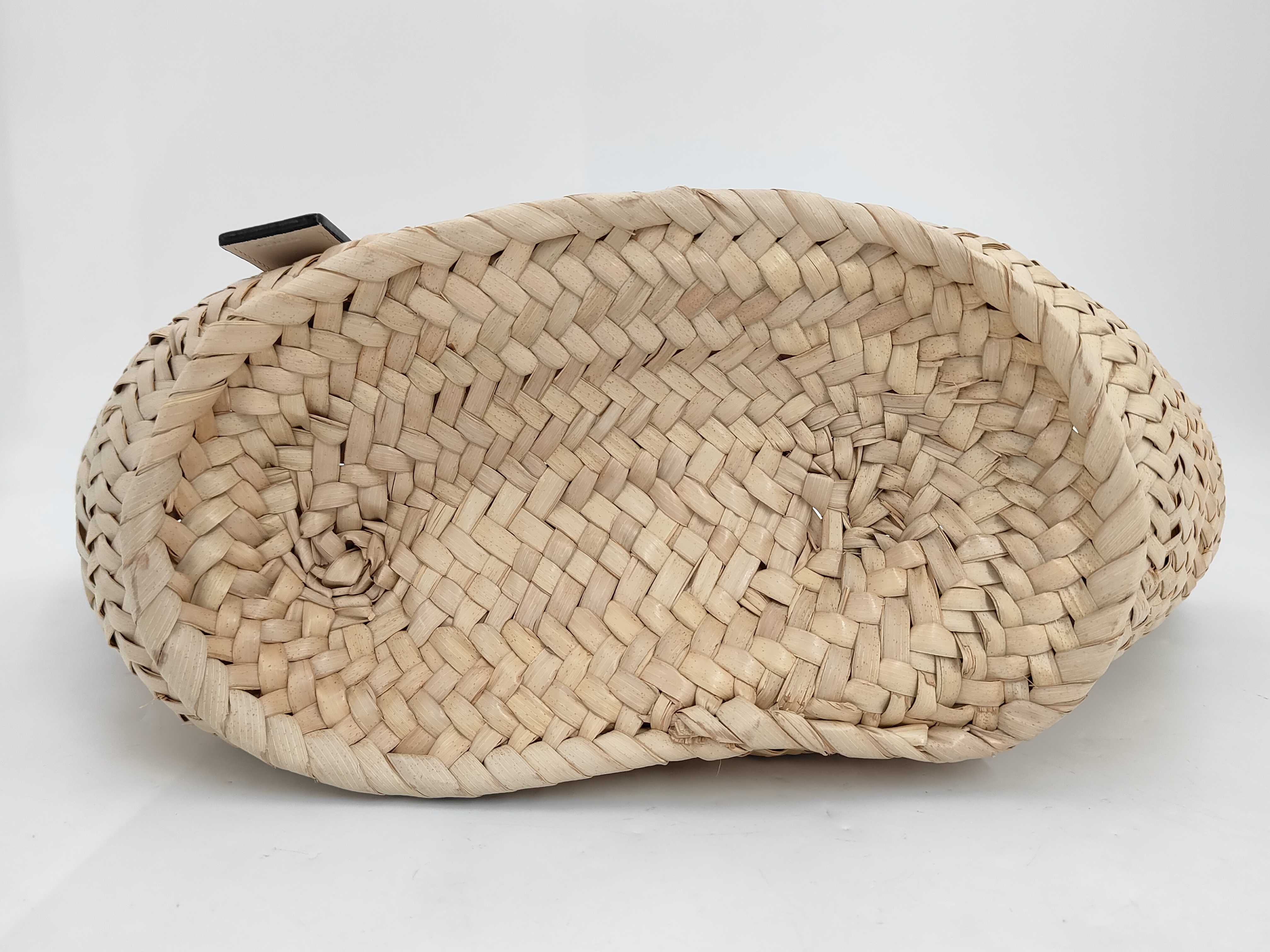 Basket Small Raffia x Leather Basket Tote Bag — view 6