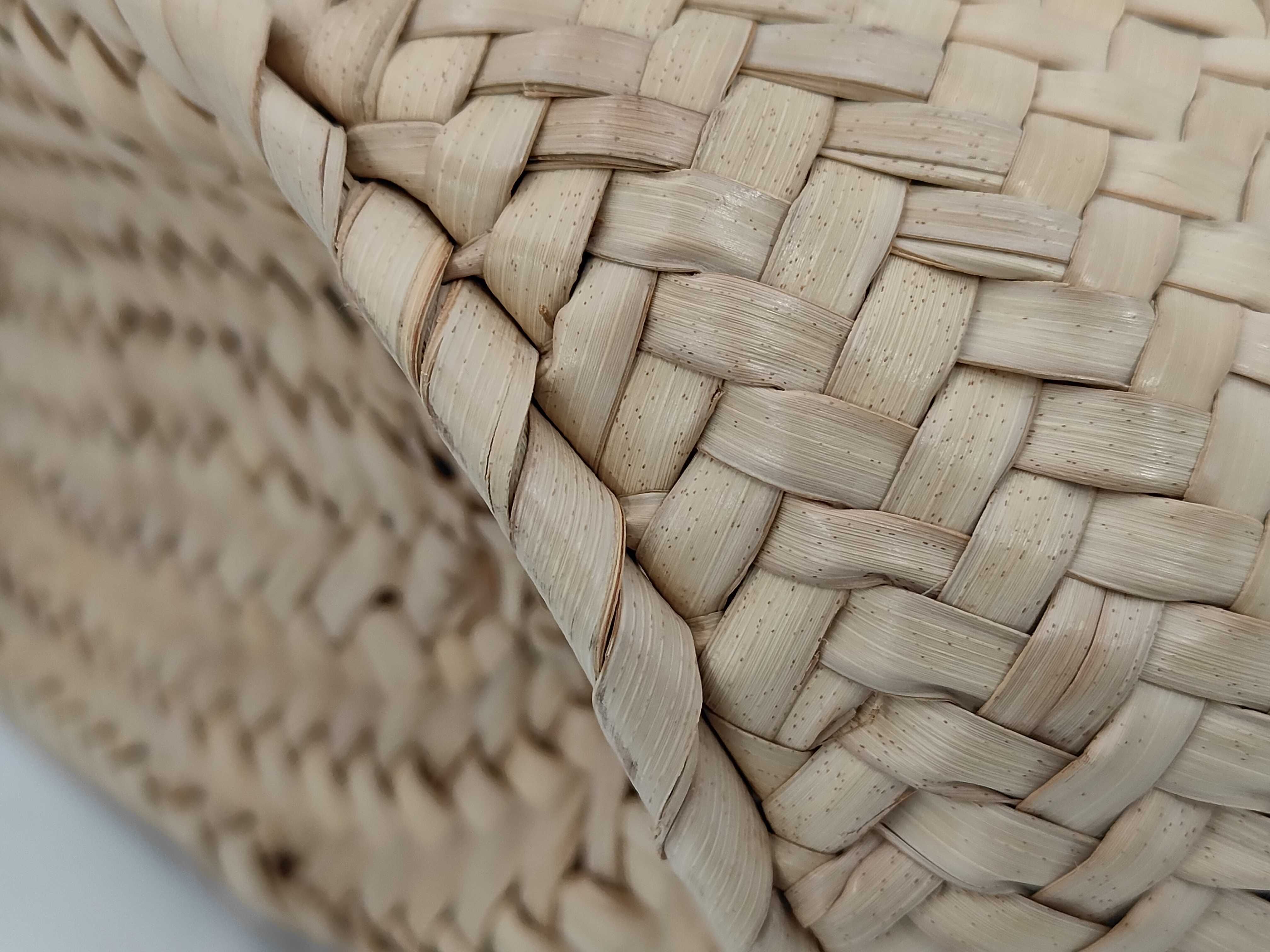 Basket Small Raffia x Leather Basket Tote Bag — view 7