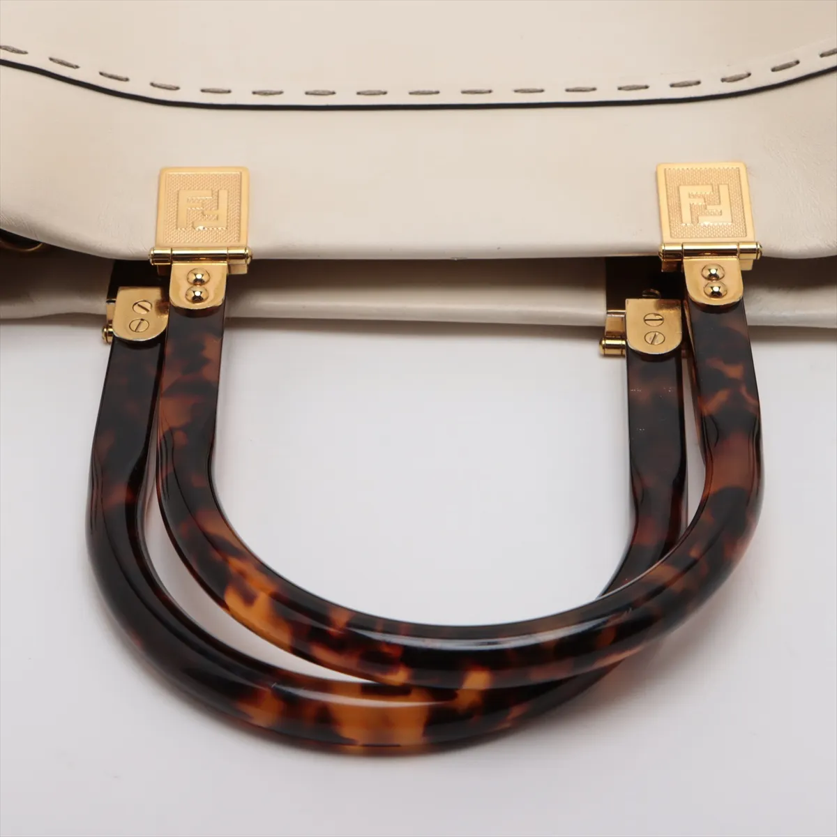 Sunshine Medium Leather 2WAY Handbag White 8BH386 — view 5