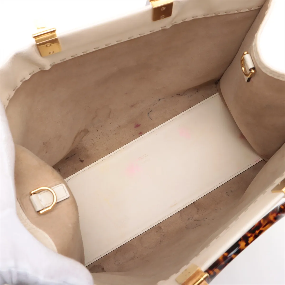 Sunshine Medium Leather 2WAY Handbag White 8BH386 — view 8