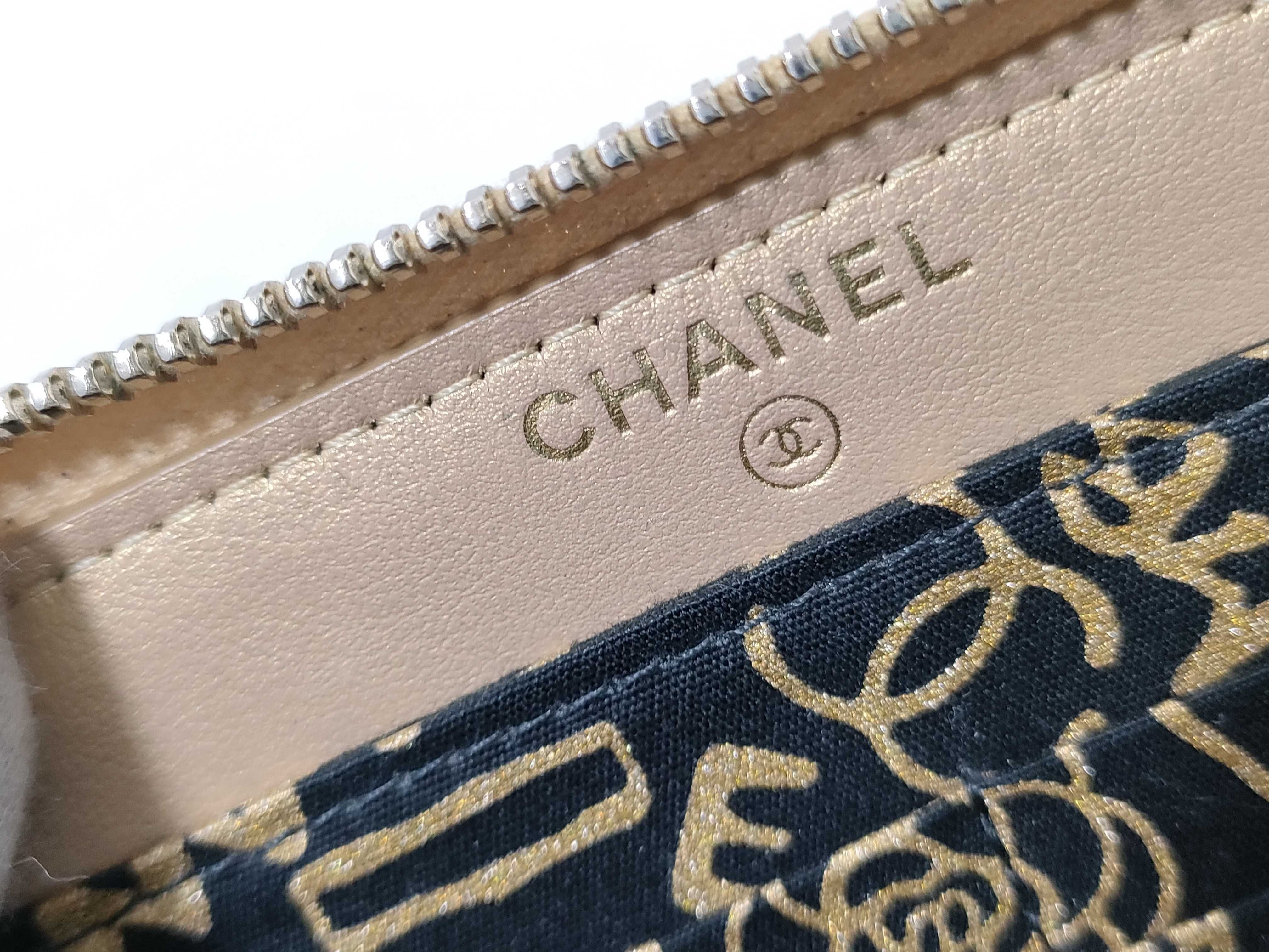 Lambskin Matelassé Long Wallet, Gold — view 13