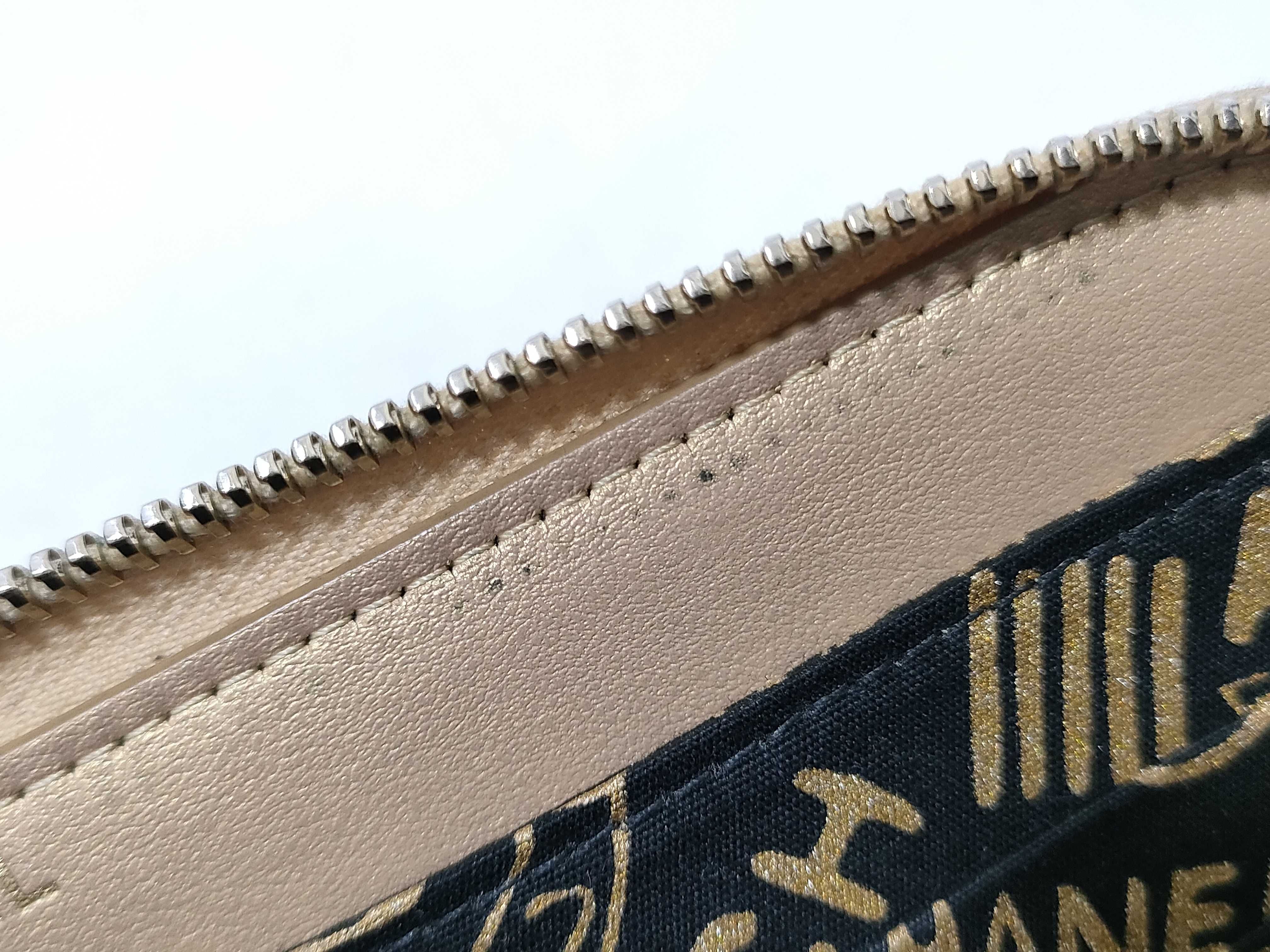 Lambskin Matelassé Long Wallet, Gold — view 15