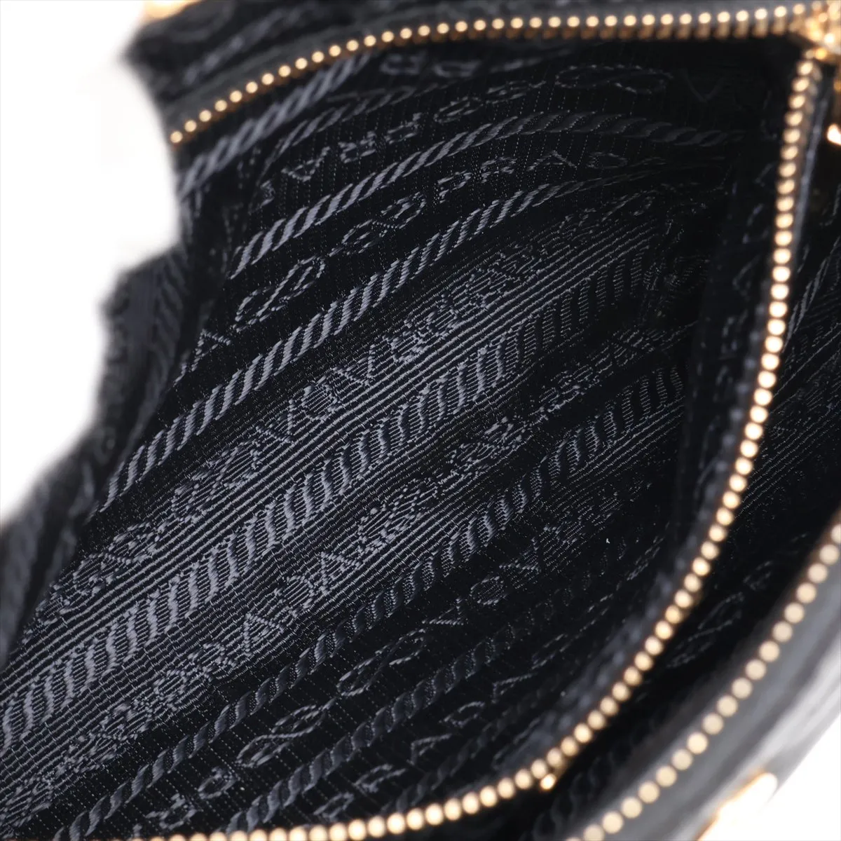 Tessuto Nylon x Leather Chain Shoulder Bag, Black — view 7