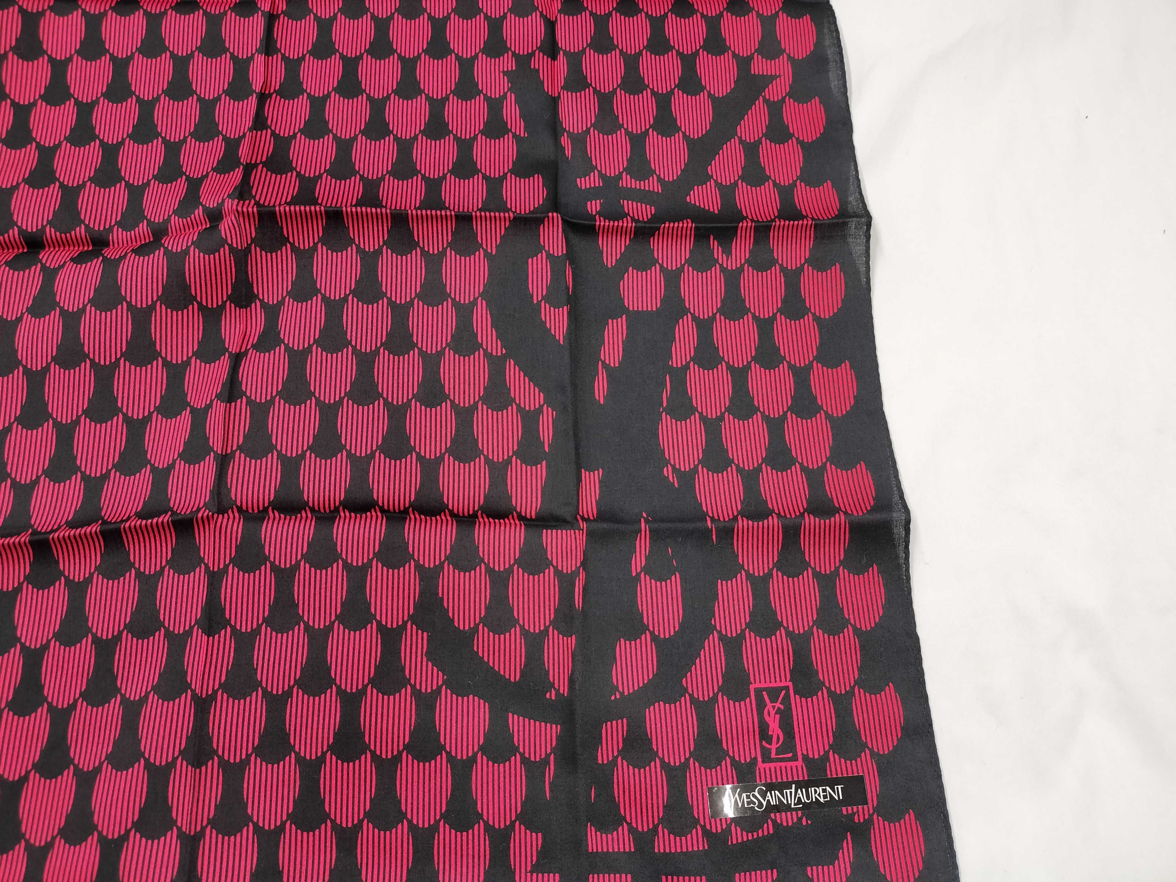 handkerchief scarf with sticker, YSL big logo, and other accessories. — view 7