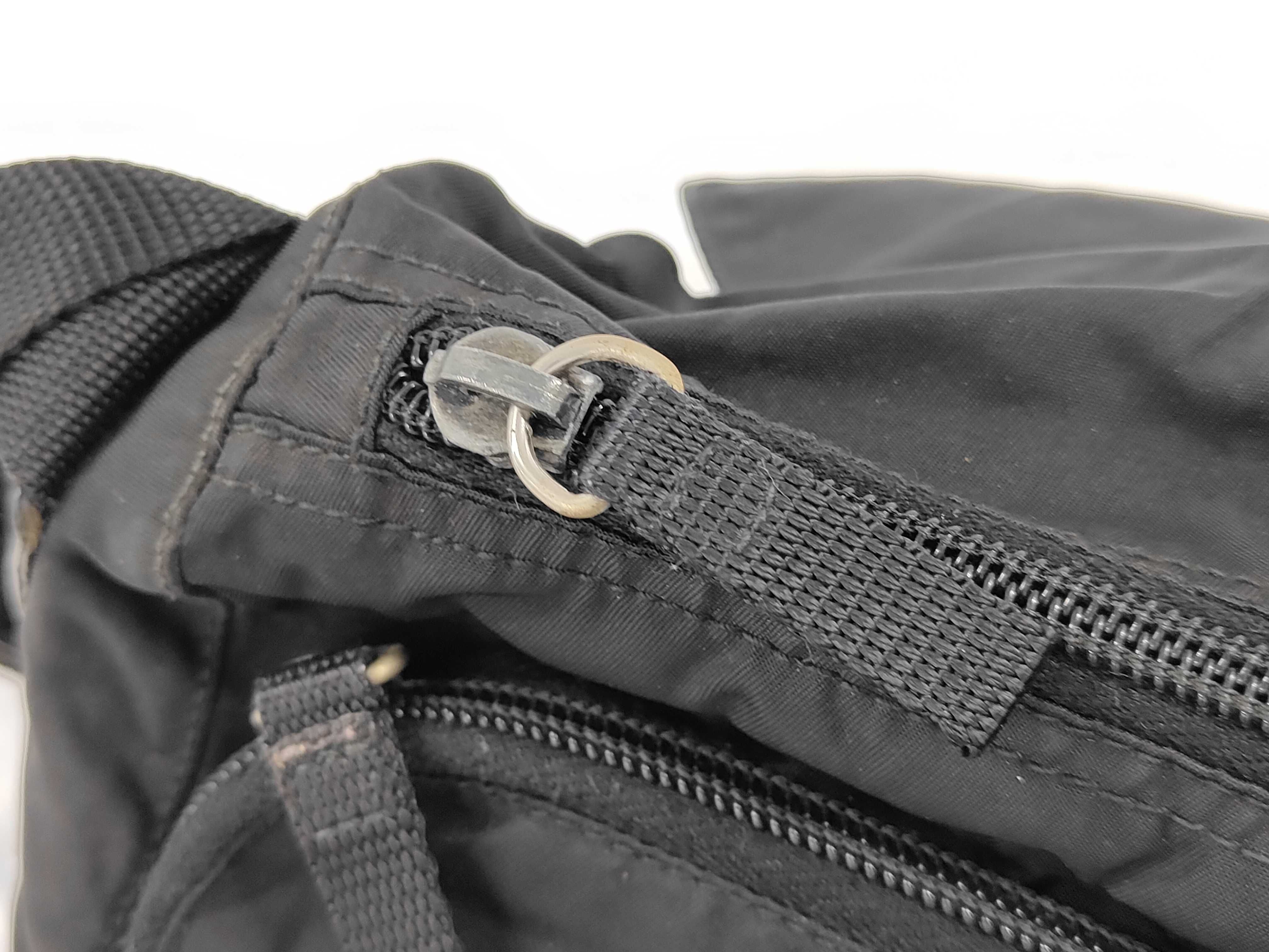Nylon Shoulder Bag with Triangle Logo Plate and 2 Pockets — view 11