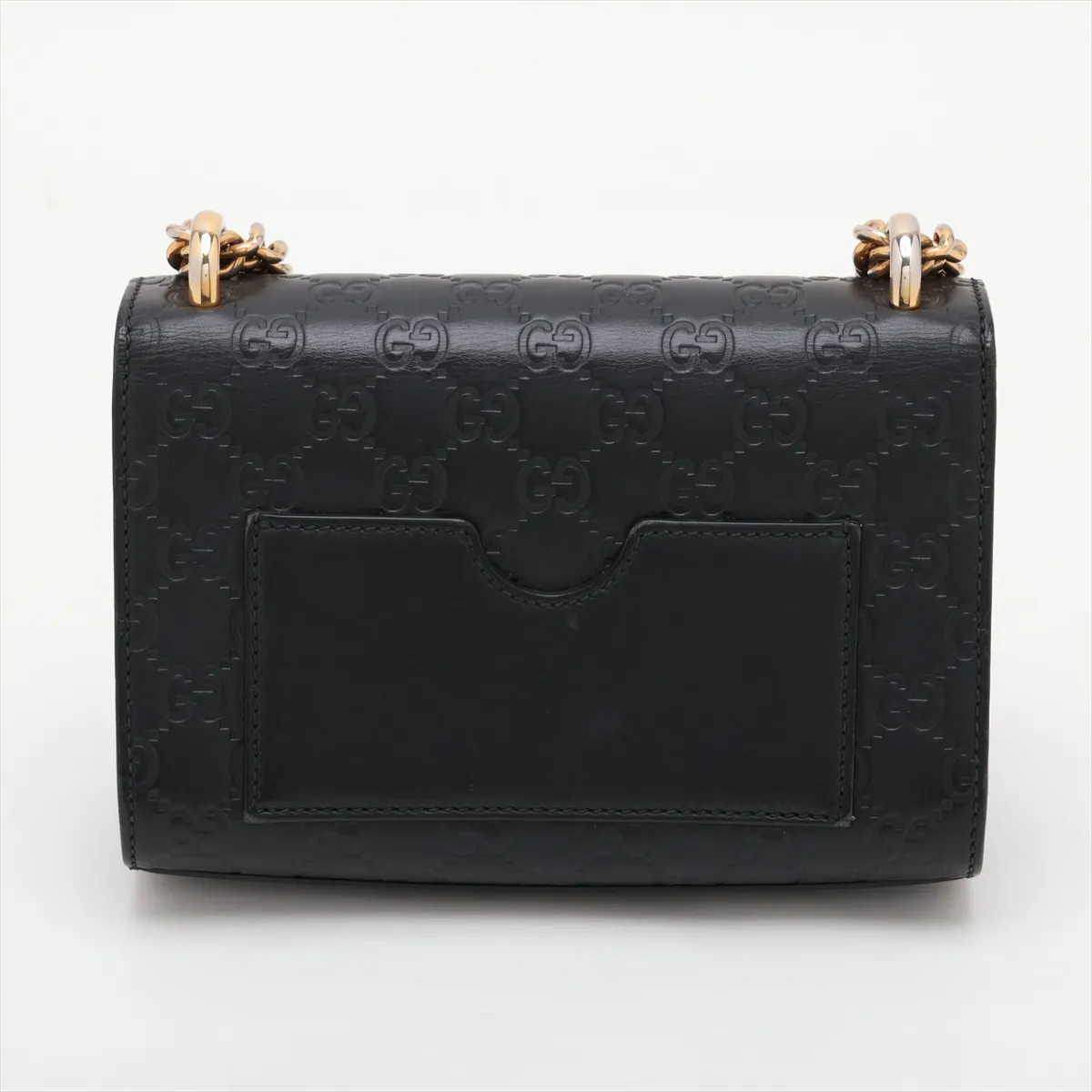 Guccissima Padlock 409487 Leather Chain Shoulder Bag Black — view 2