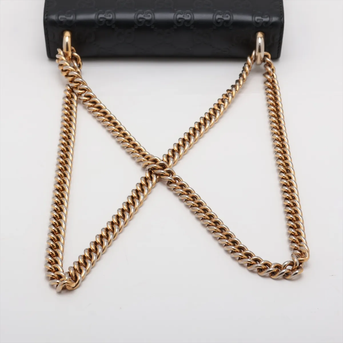 Guccissima Padlock 409487 Leather Chain Shoulder Bag Black — view 5