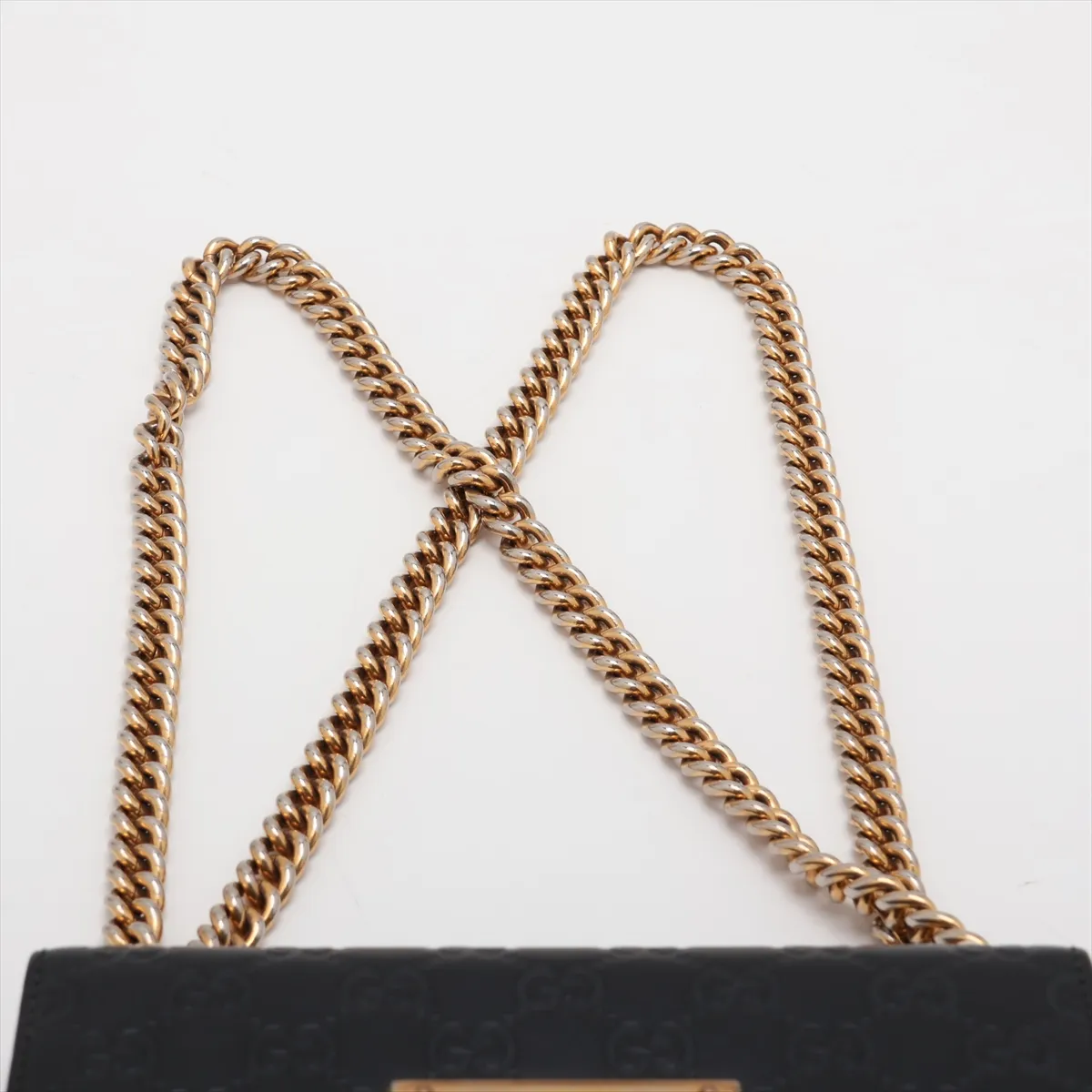 Guccissima Padlock 409487 Leather Chain Shoulder Bag Black — view 6