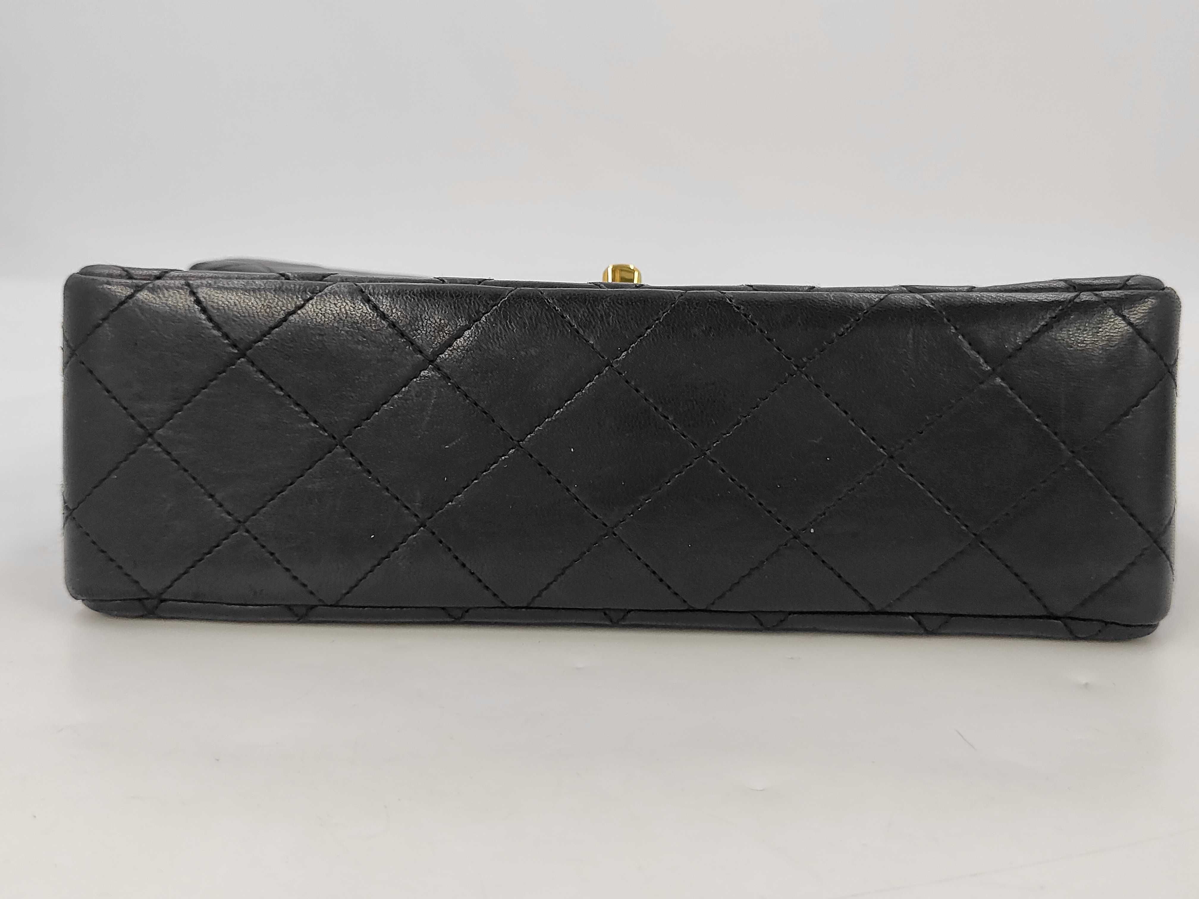 Matelassé Lambskin Double Flap Chain Shoulder Bag, Black Shoulder Bag — view 4