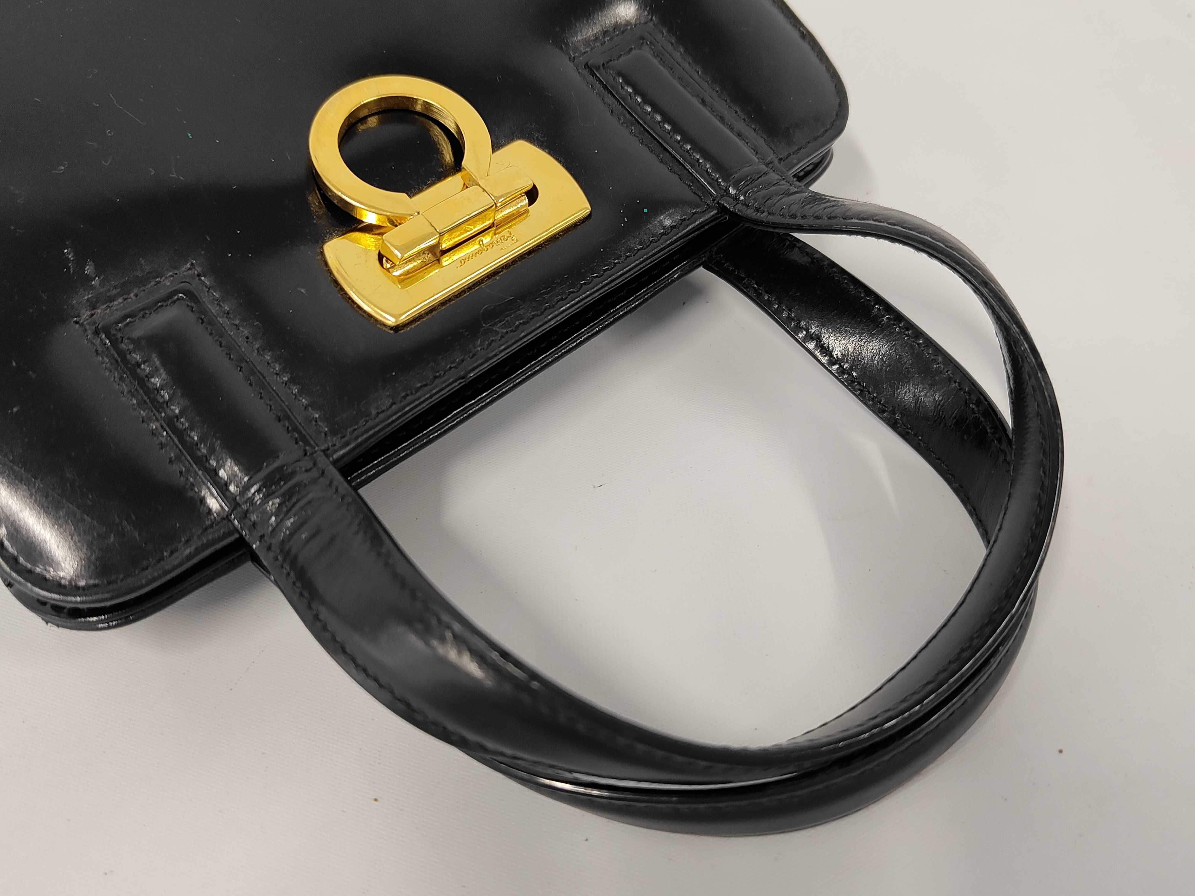 Salvatore Ferragamo Calfskin Gancini Mini Handbag Black — view 3