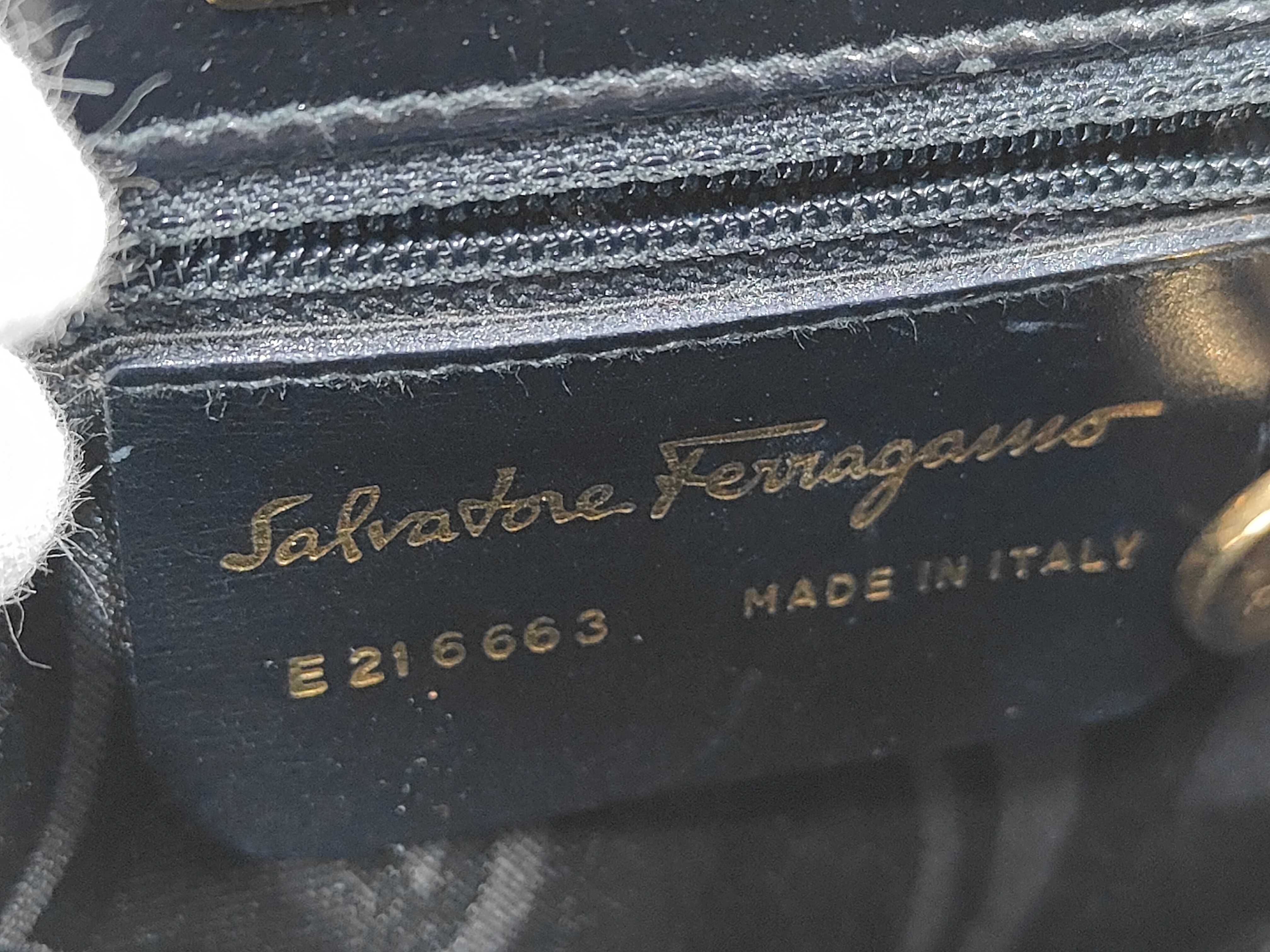 Salvatore Ferragamo Calfskin Gancini Mini Handbag Black — view 9