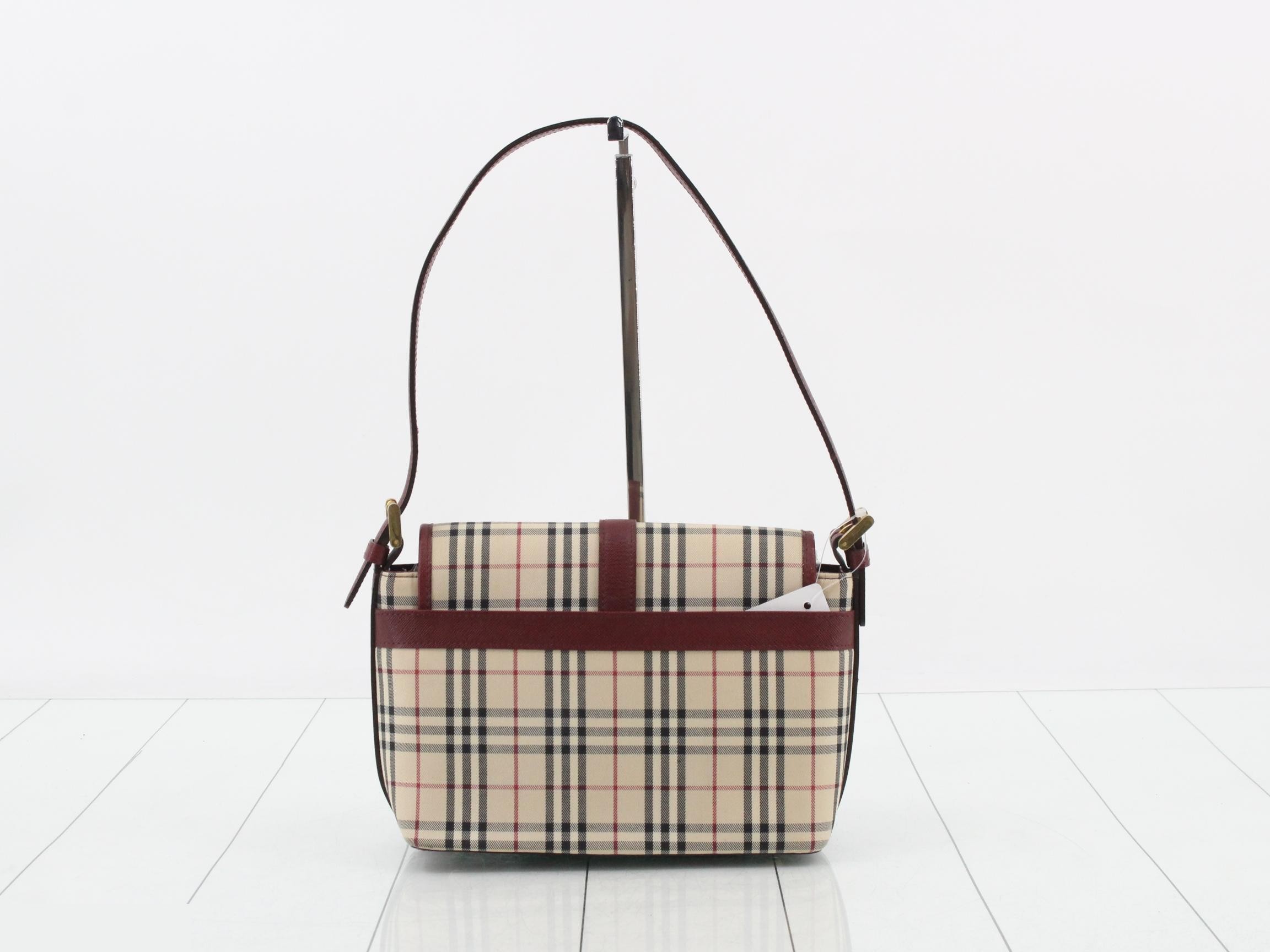Nova Check Shoulder Bag - Brown x Red — view 2