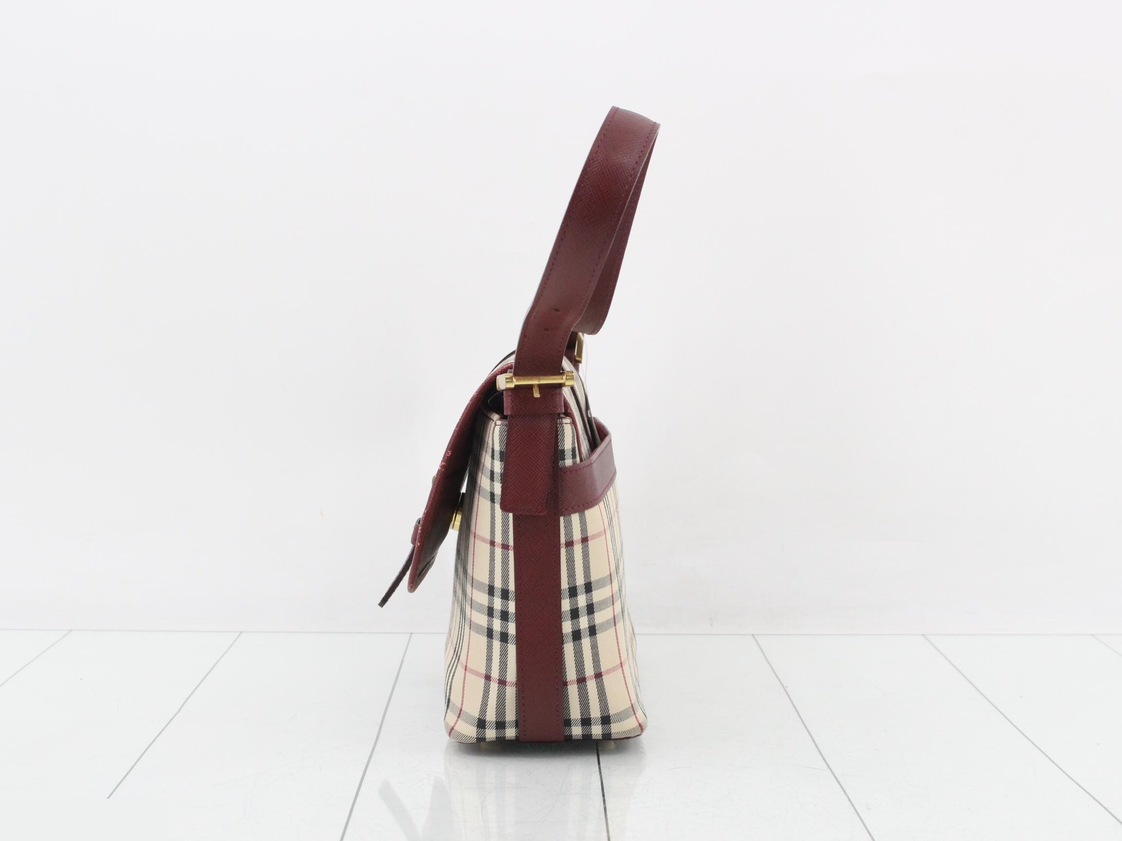 Nova Check Shoulder Bag - Brown x Red — view 3