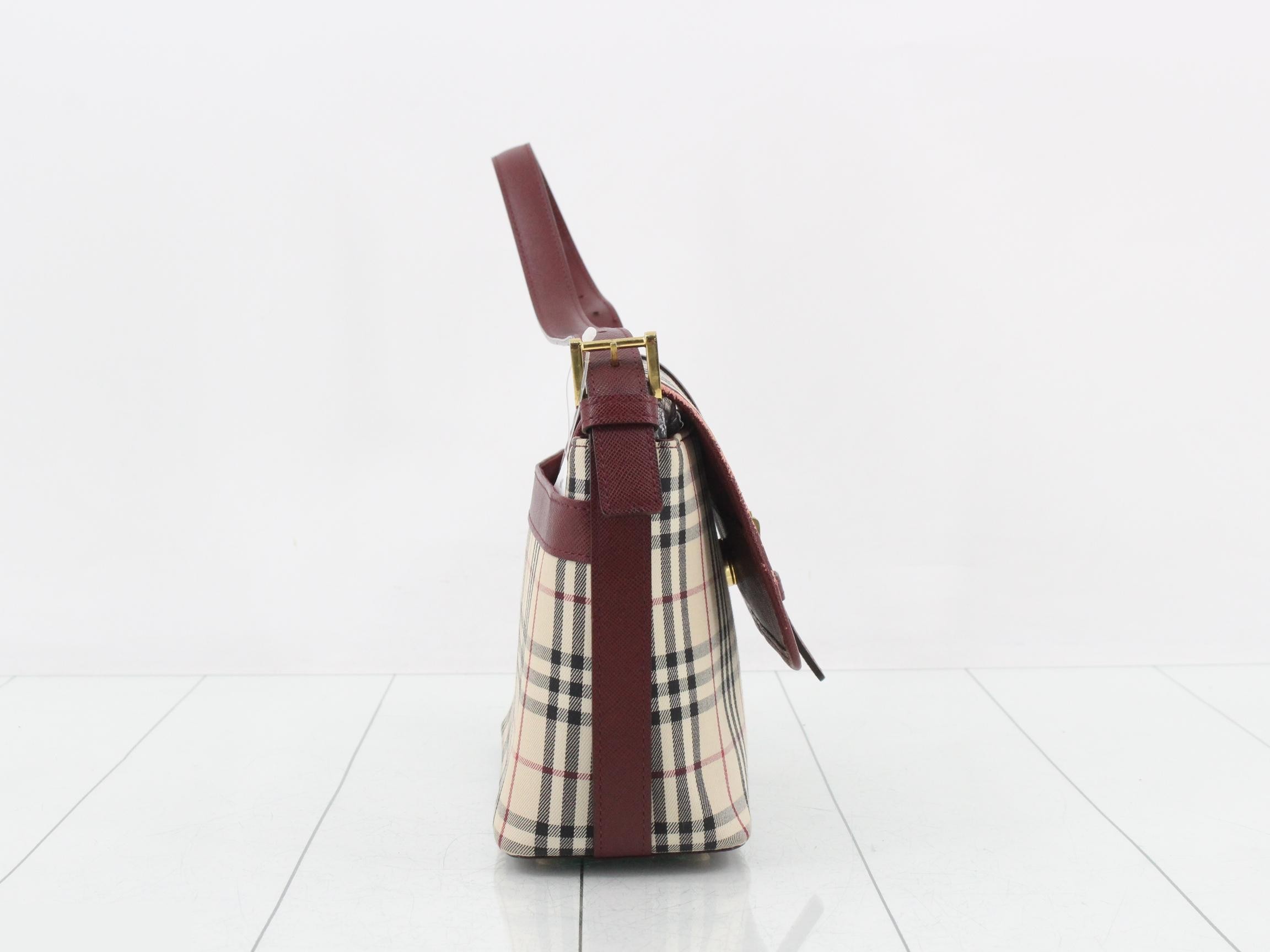 Nova Check Shoulder Bag - Brown x Red — view 4