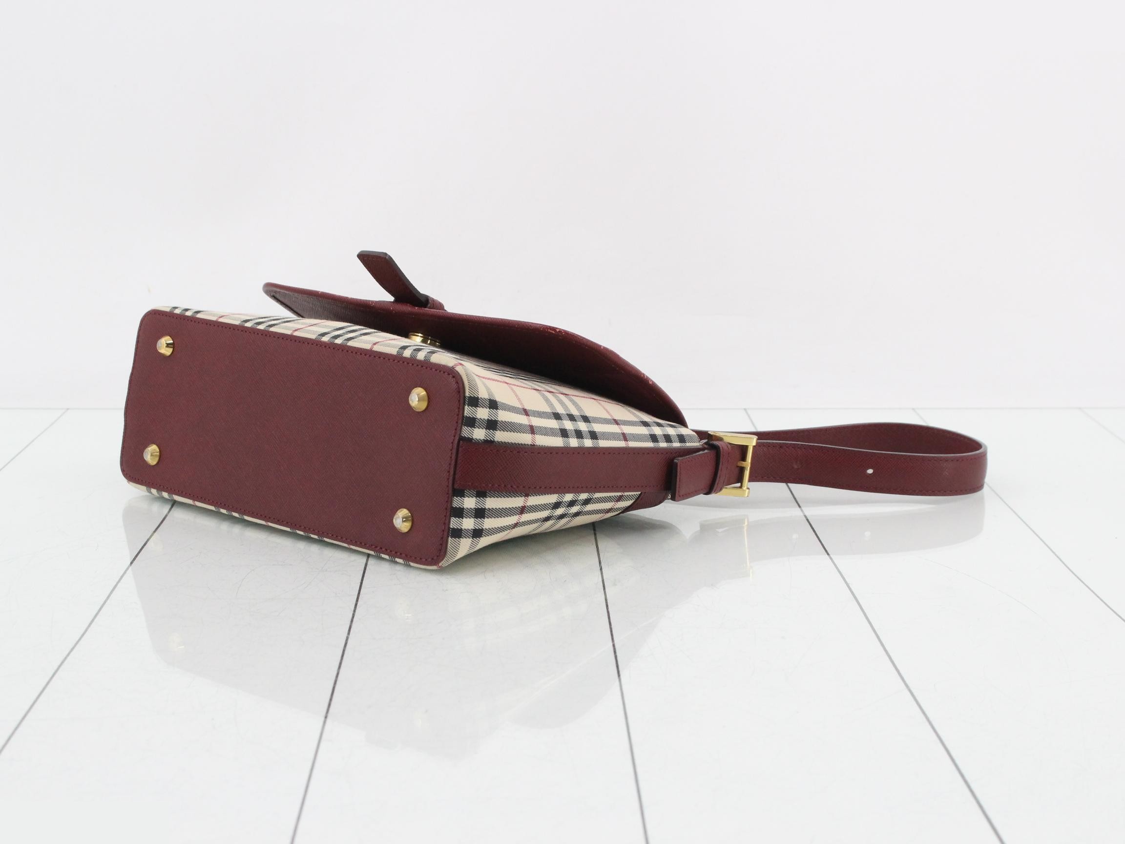 Nova Check Shoulder Bag - Brown x Red — view 6