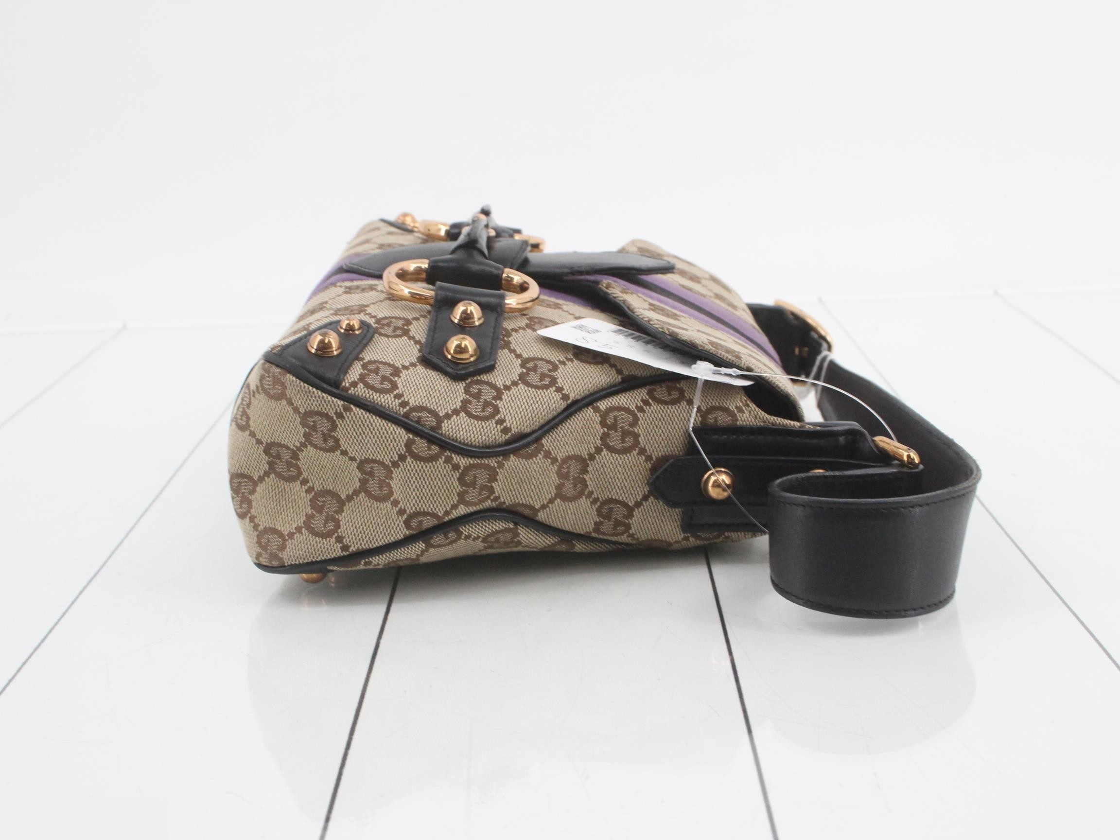 Horsebit GG Canvas Leather One-Shoulder Bag — view 3