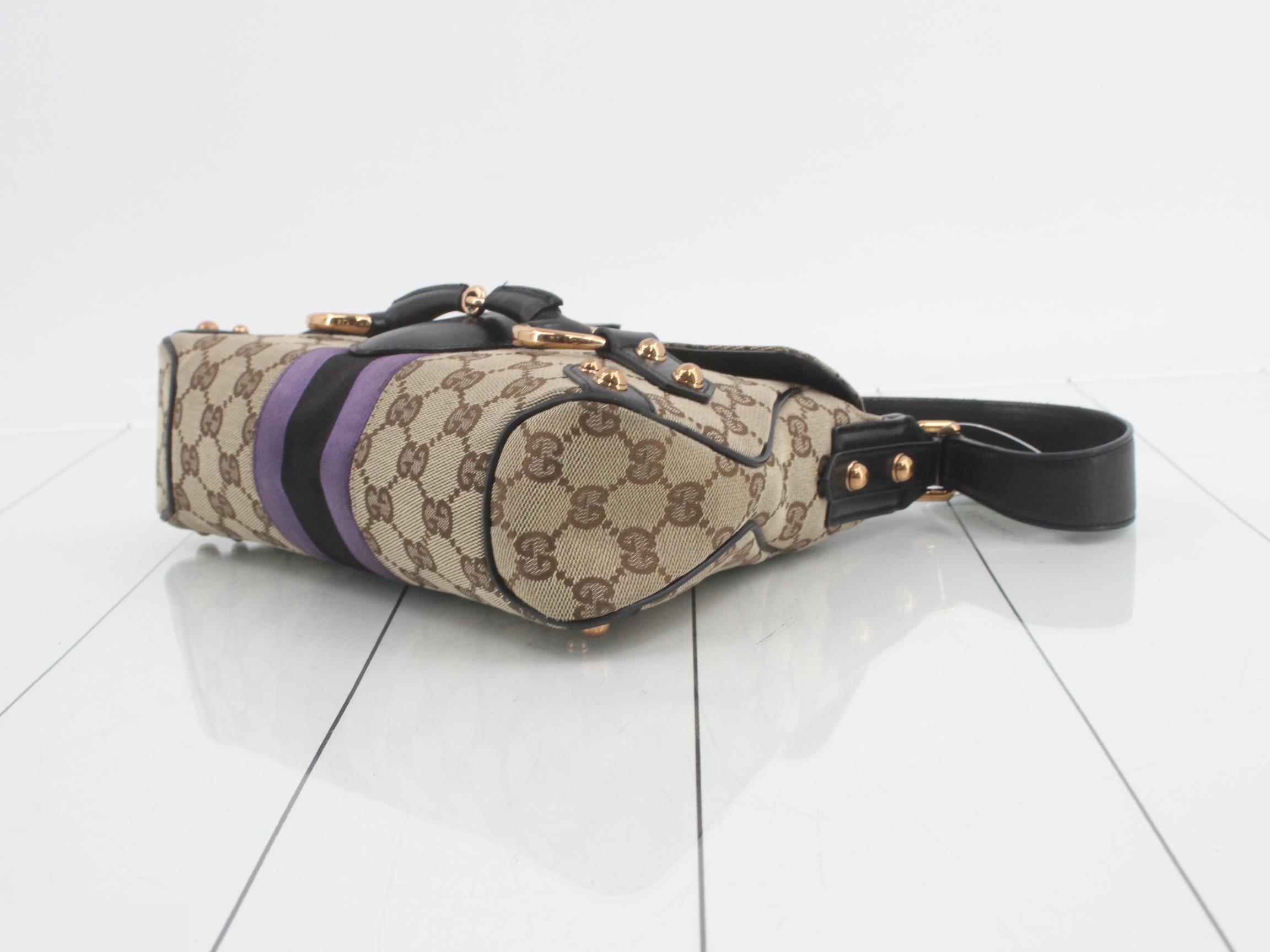 Horsebit GG Canvas Leather One-Shoulder Bag — view 6