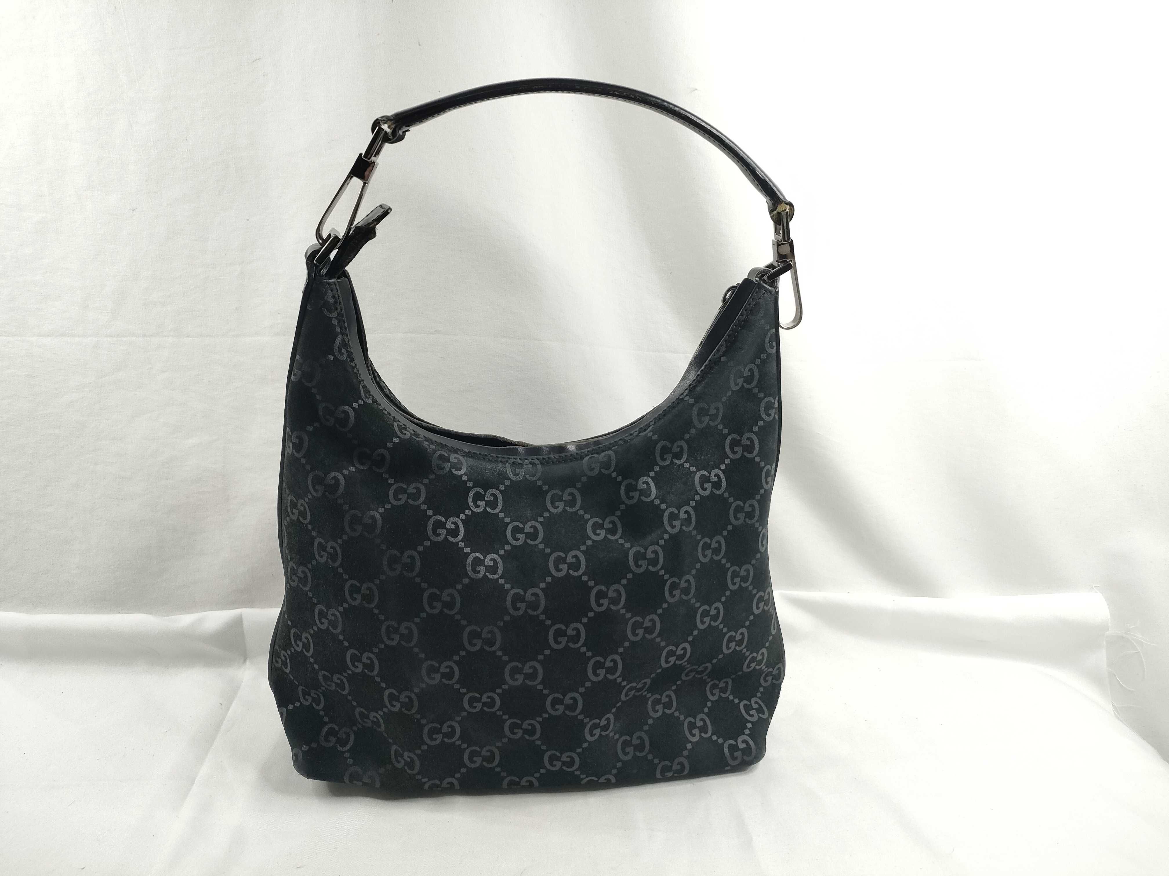 One-Shoulder Bag, Suede, Black Shoulder Bag
