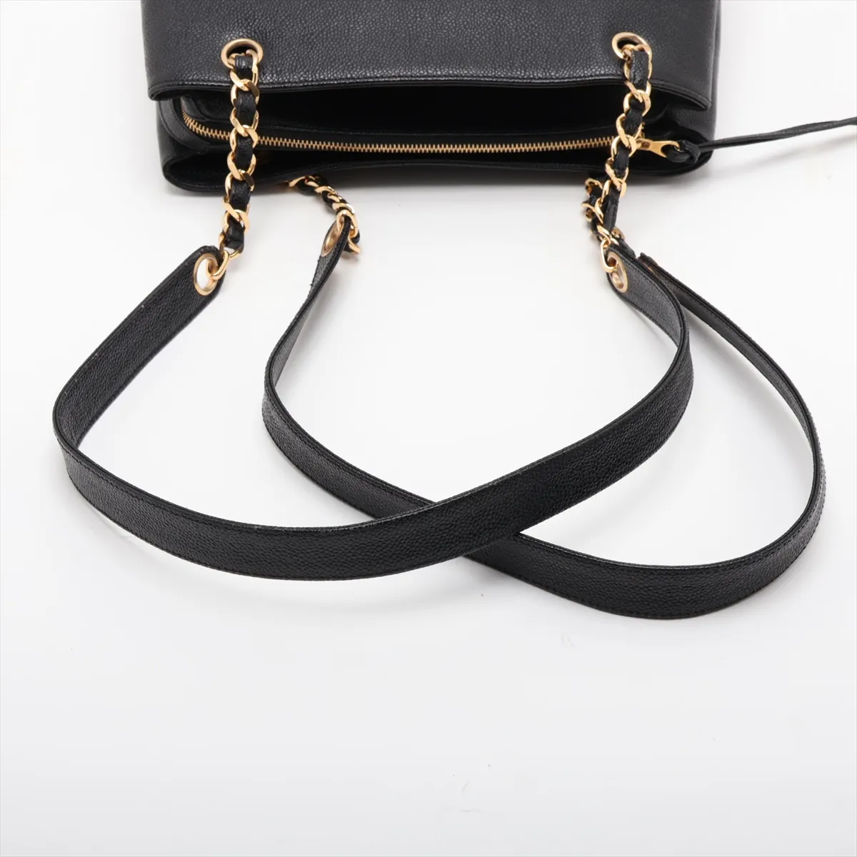 Coco Mark Caviar Skin Chain Shoulder Bag, Coco Ball, Black with Gold Hardware — view 5