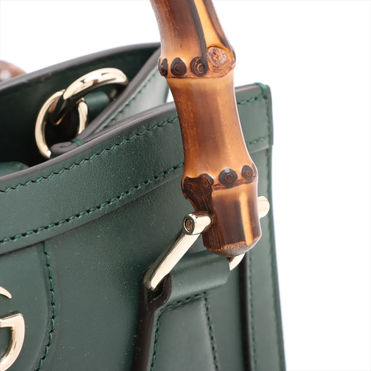 Diana Small Leather 2WAY Handbag Green 832936 — view 11