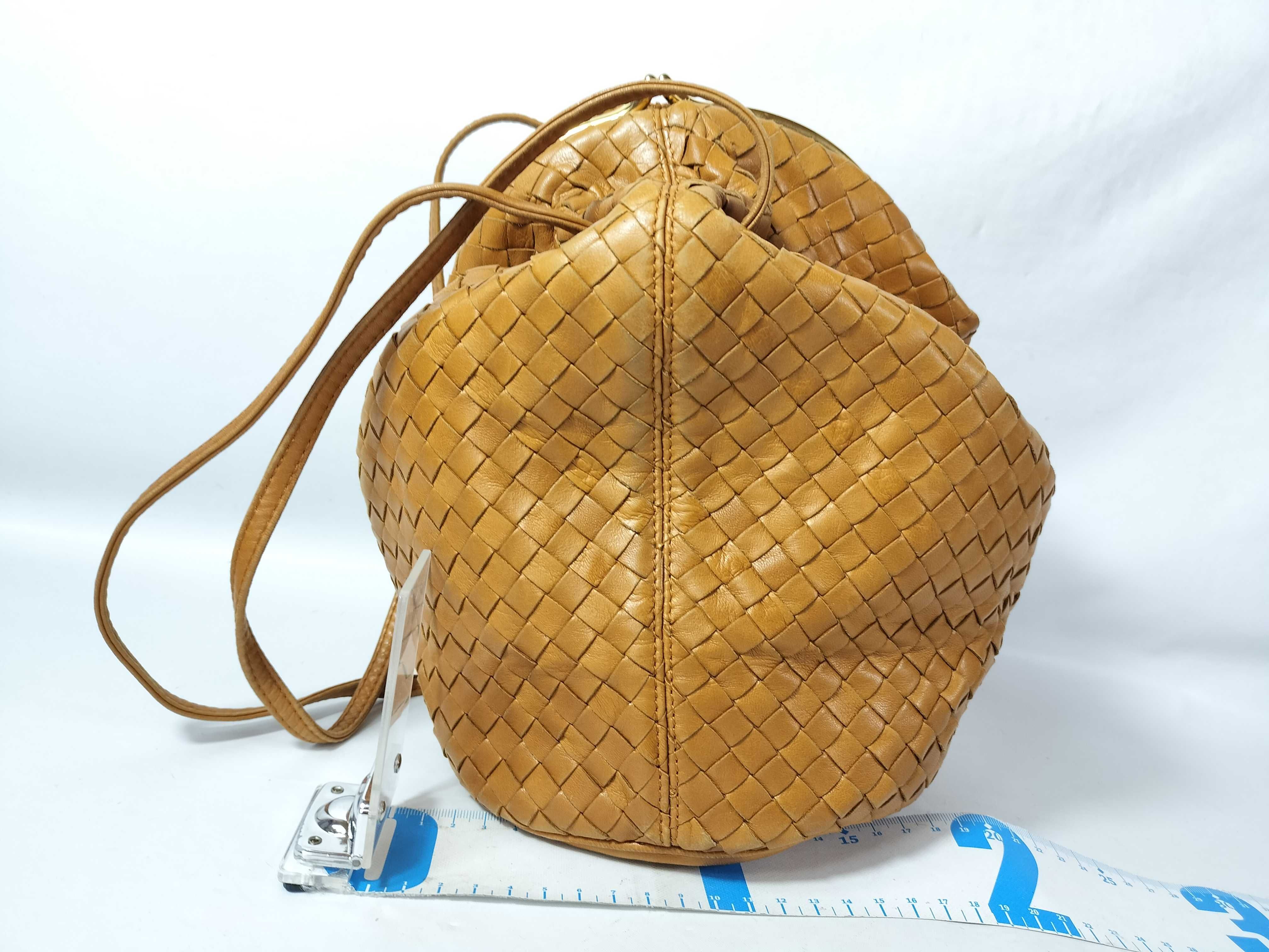 Vintage Intrecciato Shoulder Bag, Camel (with inner pocket tag) Shoulder Bag — view 2
