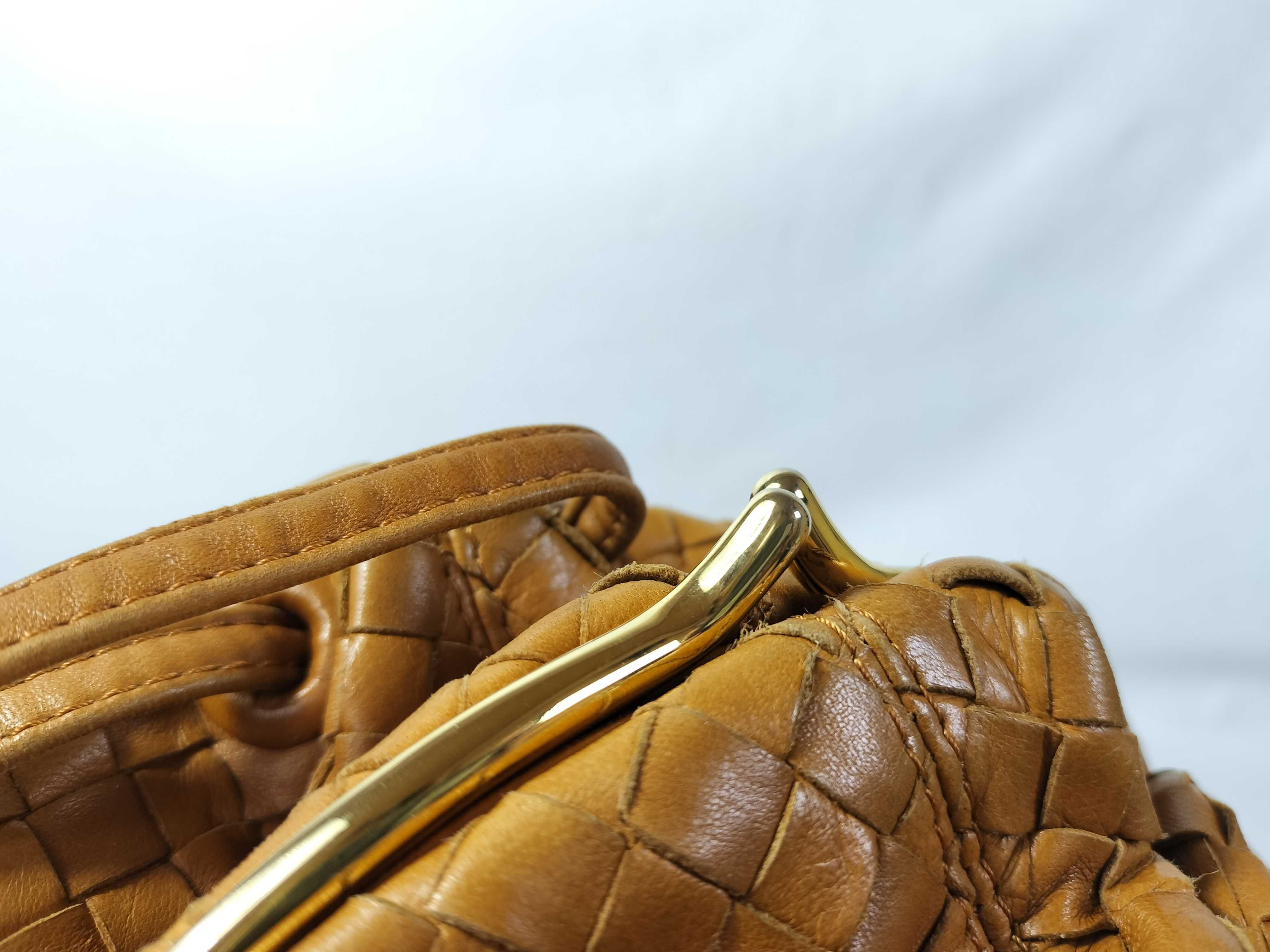 Vintage Intrecciato Shoulder Bag, Camel (with inner pocket tag) Shoulder Bag — view 12