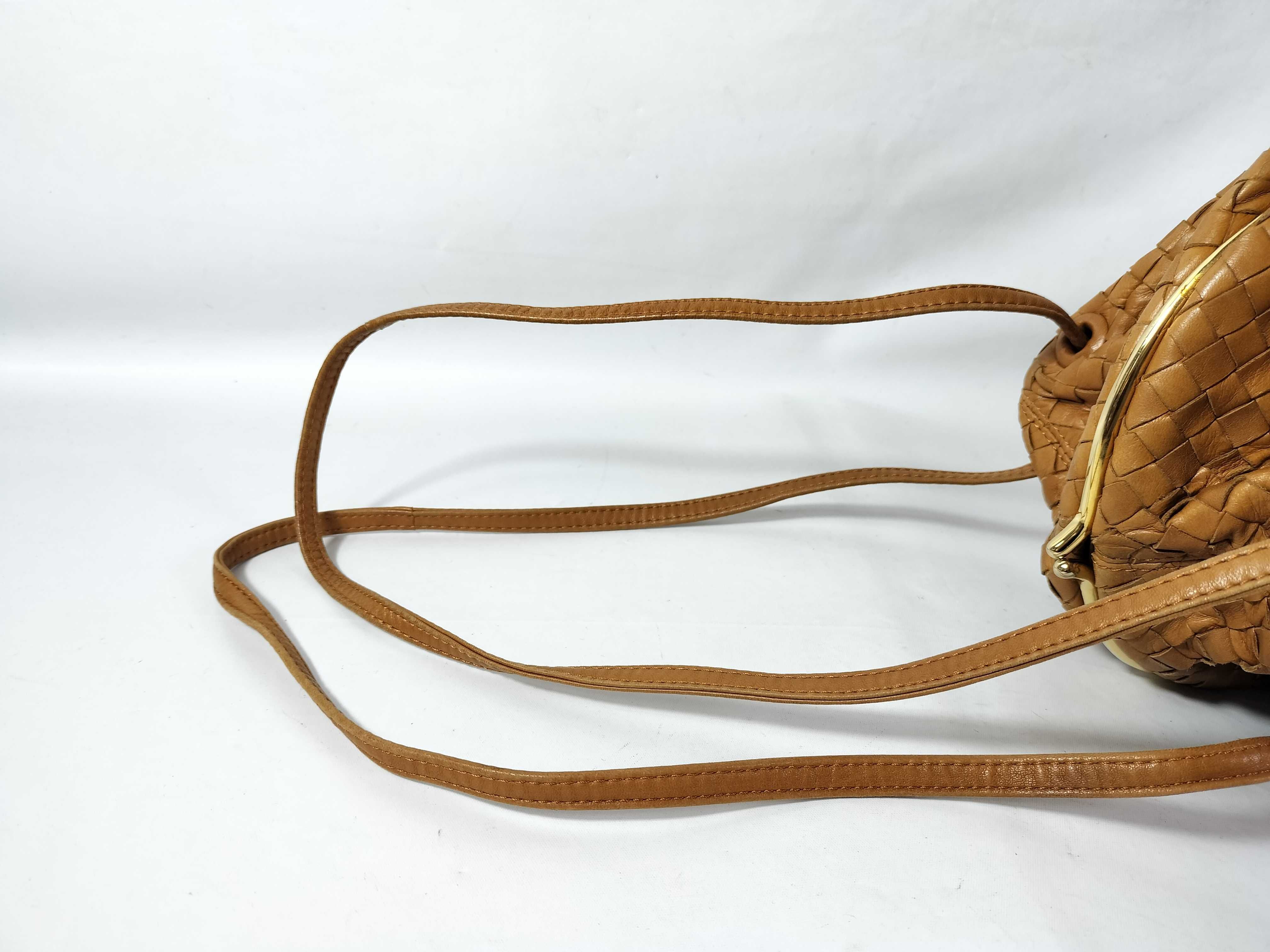 Vintage Intrecciato Shoulder Bag, Camel (with inner pocket tag) Shoulder Bag — view 3