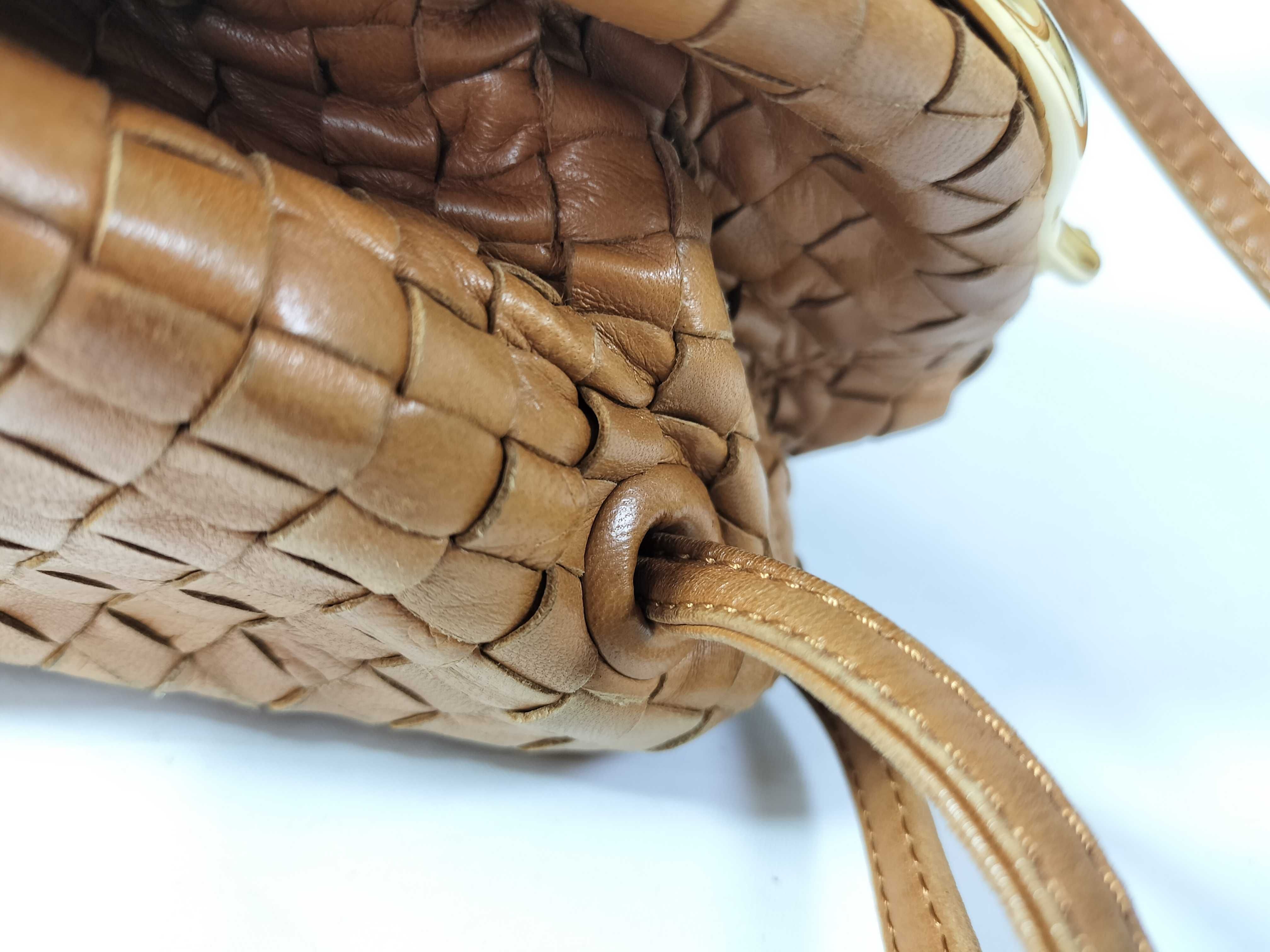 Vintage Intrecciato Shoulder Bag, Camel (with inner pocket tag) Shoulder Bag — view 5