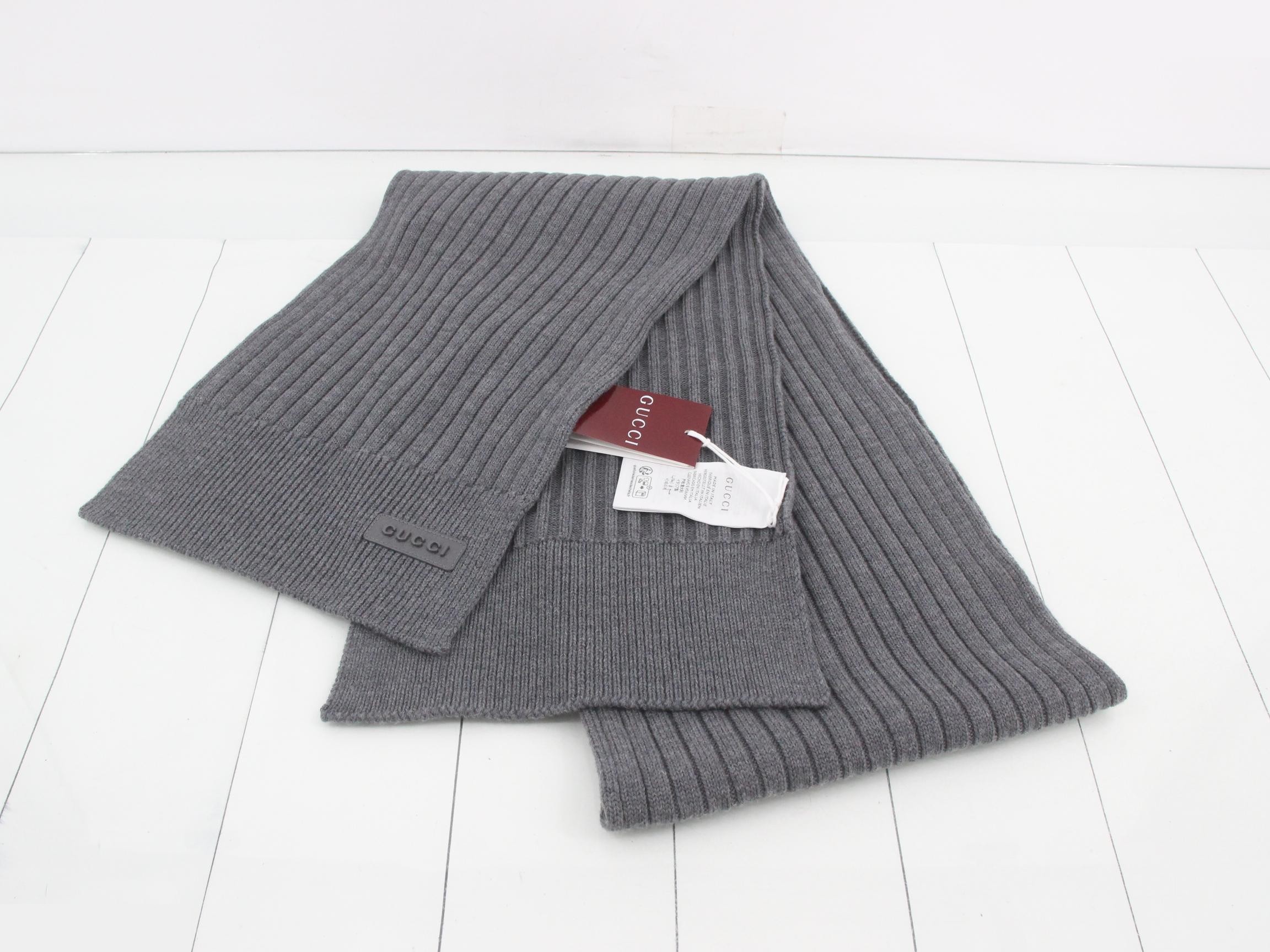 logo scarf, with tag, gray. — view 2