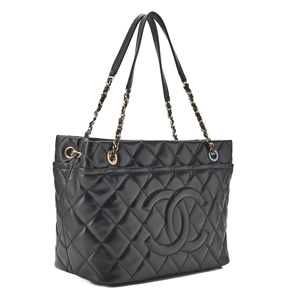 Caviar Skin Matelassé Large Coco Chain Tote — view 2