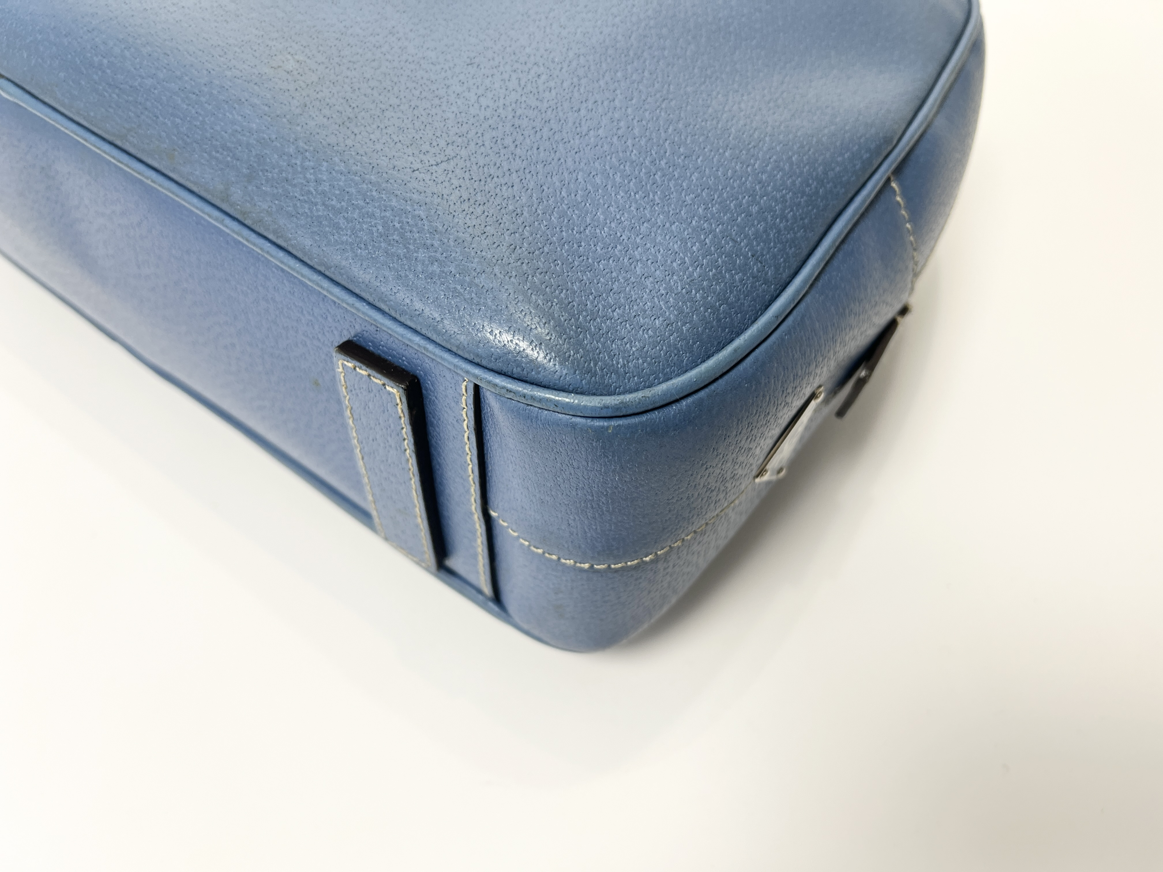 Triangle Logo Leather Boston Bag Briefcase Business Bag Handbag — view 11