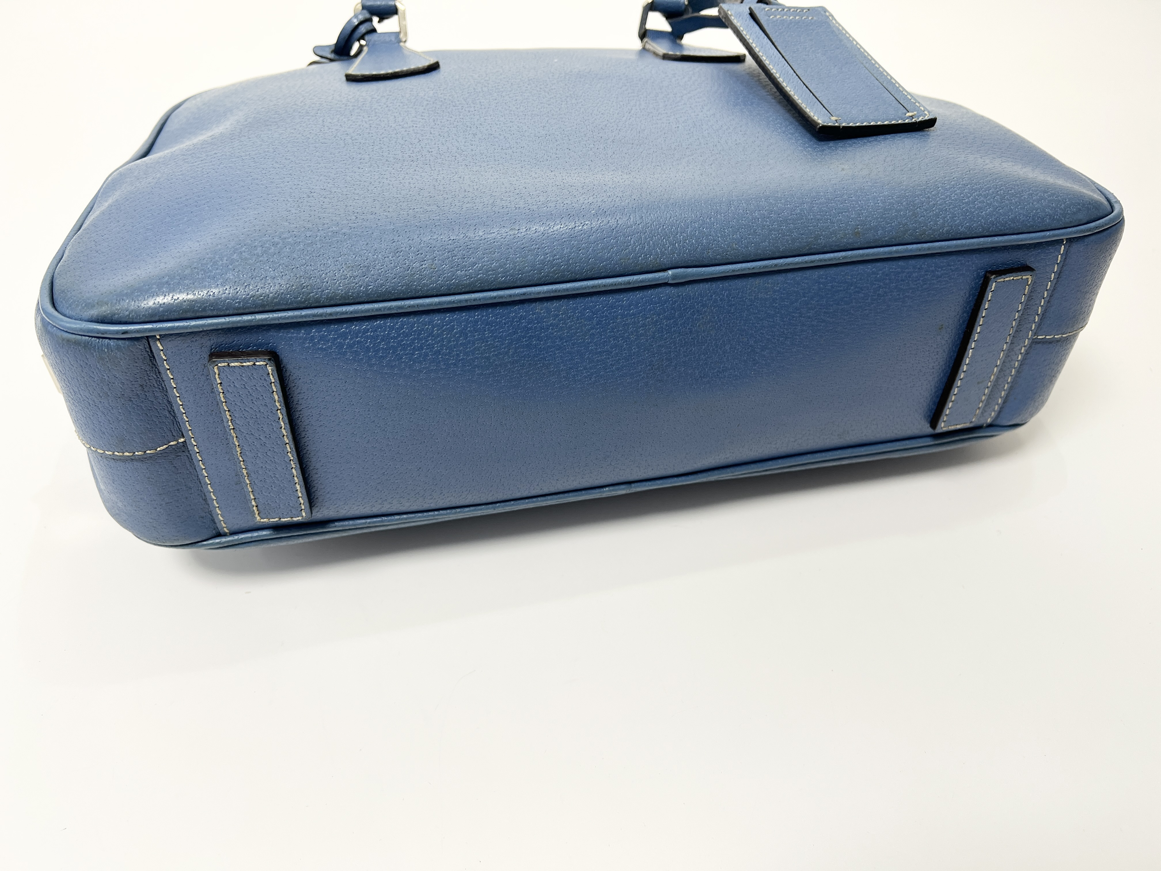 Triangle Logo Leather Boston Bag Briefcase Business Bag Handbag — view 14