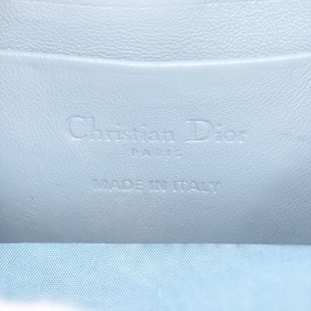 Cannage Leather Phone Pouch, Blue — view 7