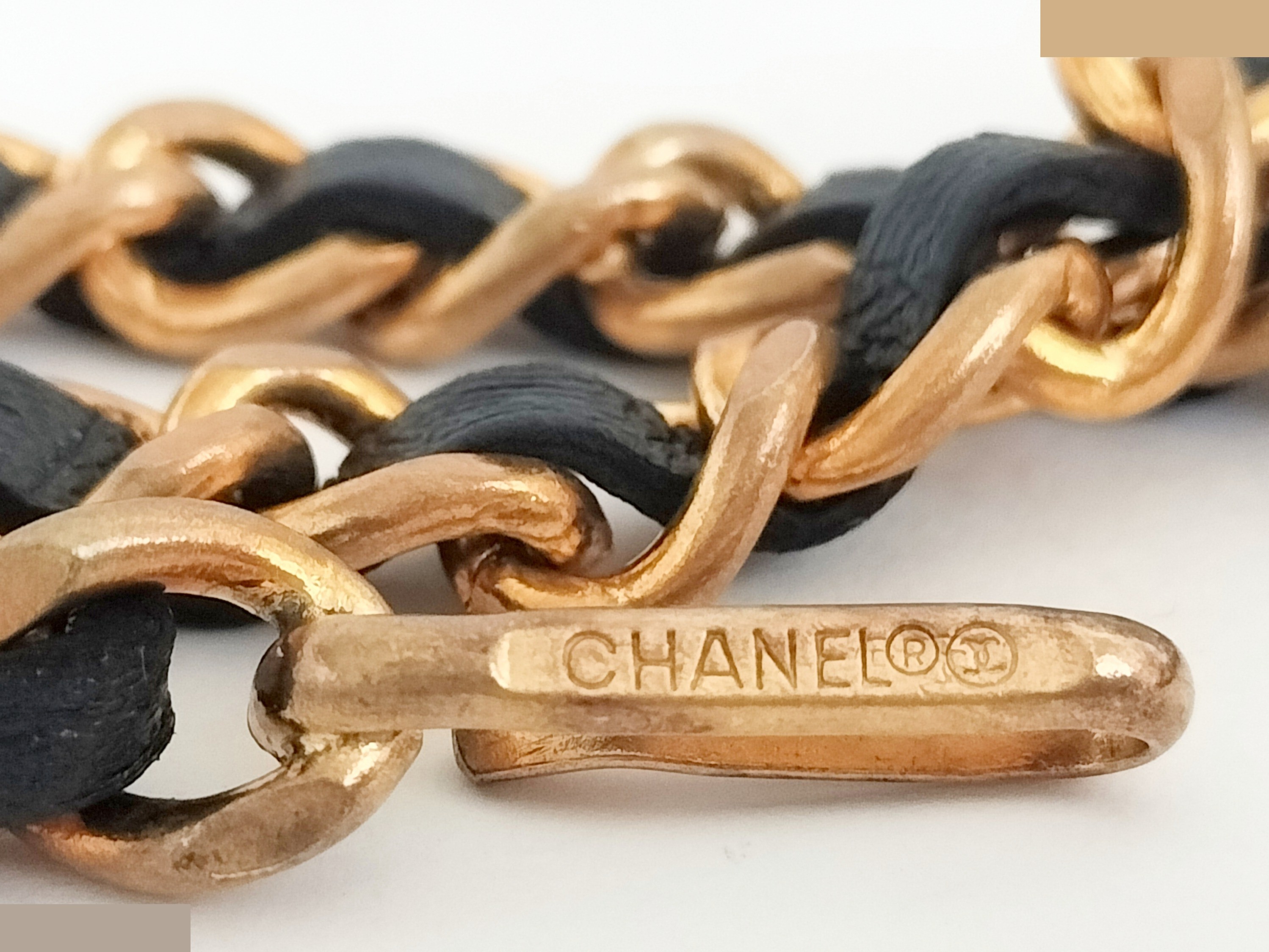 Coco Leather Gold Chain Belt (Chain approx. 94cm) — view 3