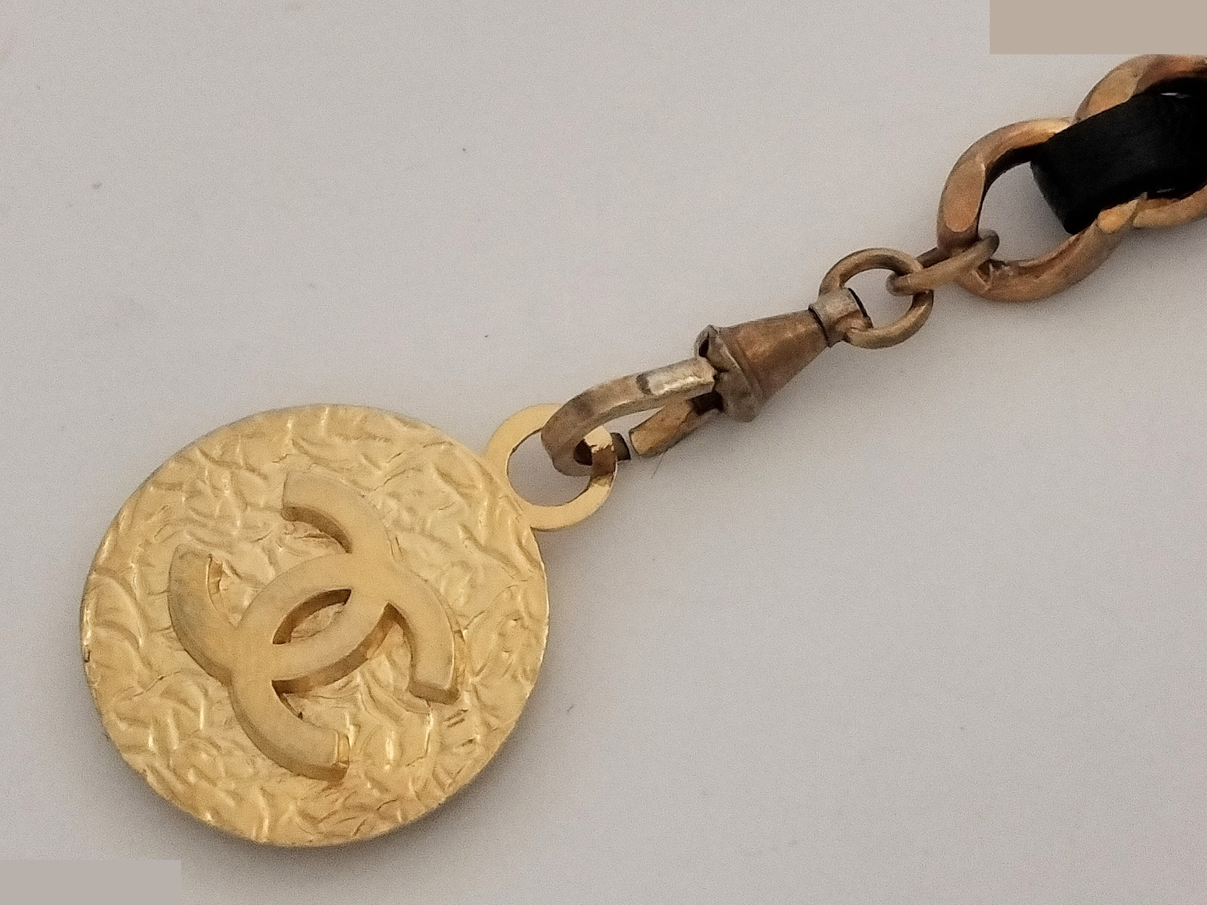 Coco Leather Gold Chain Belt (Chain approx. 94cm) — view 5