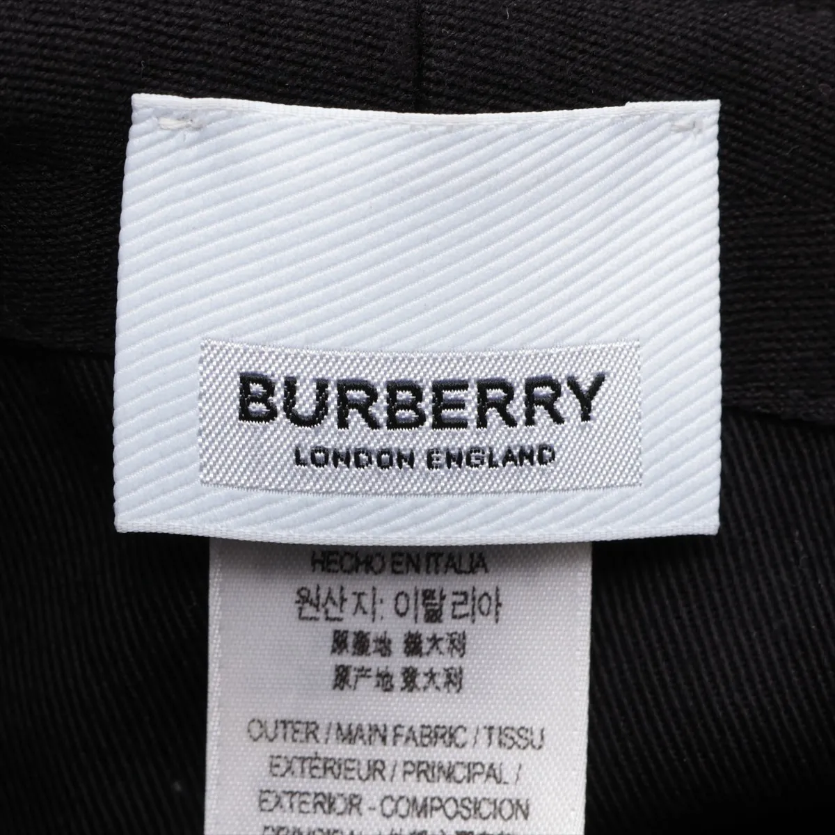 logo bucket hat, size L, nylon, black. Shows wear, — view 5