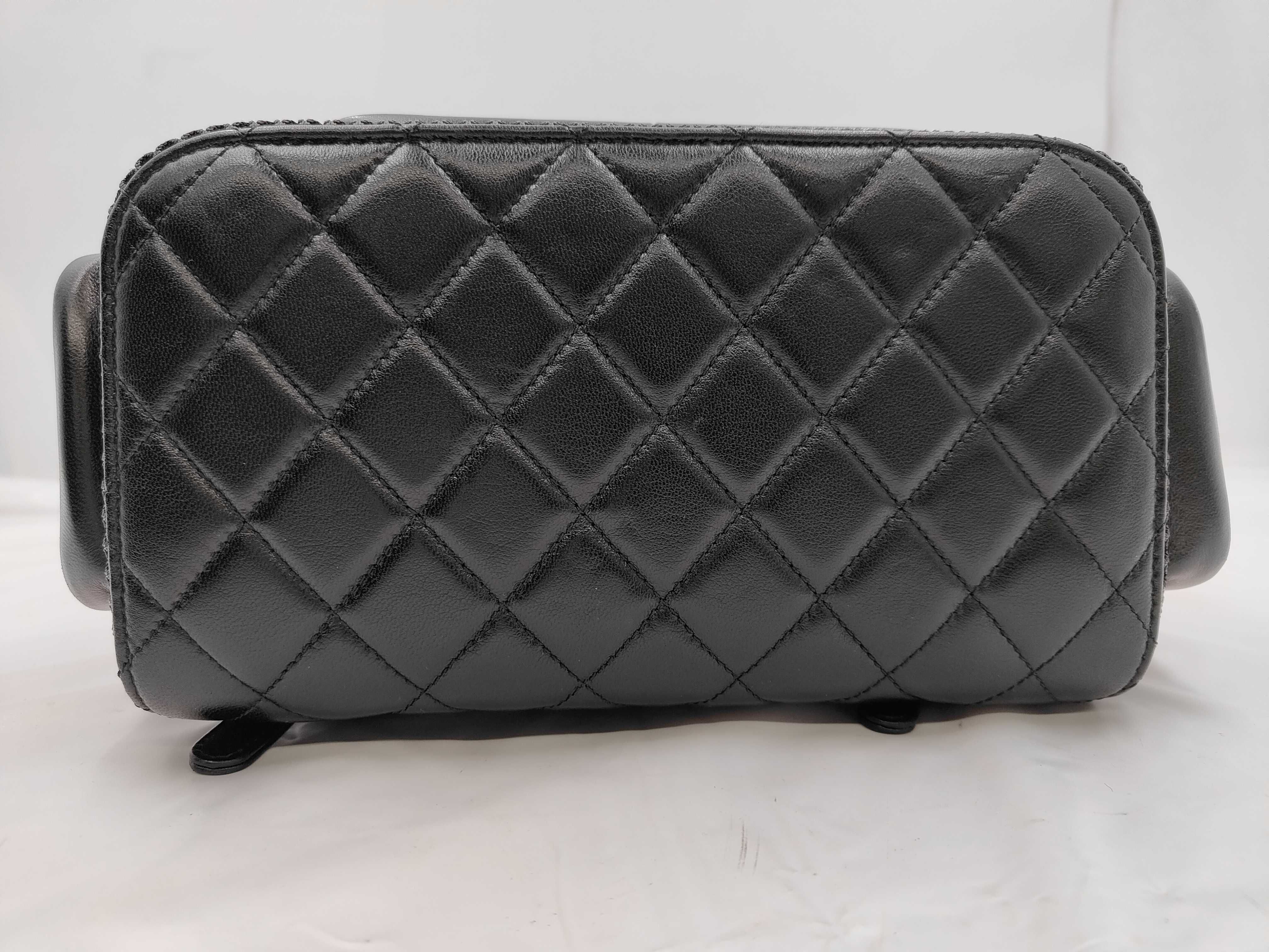 Matelassé Mesh Backpack, Black with Gold Hardware, Random Serial Number, Rucksack — view 8