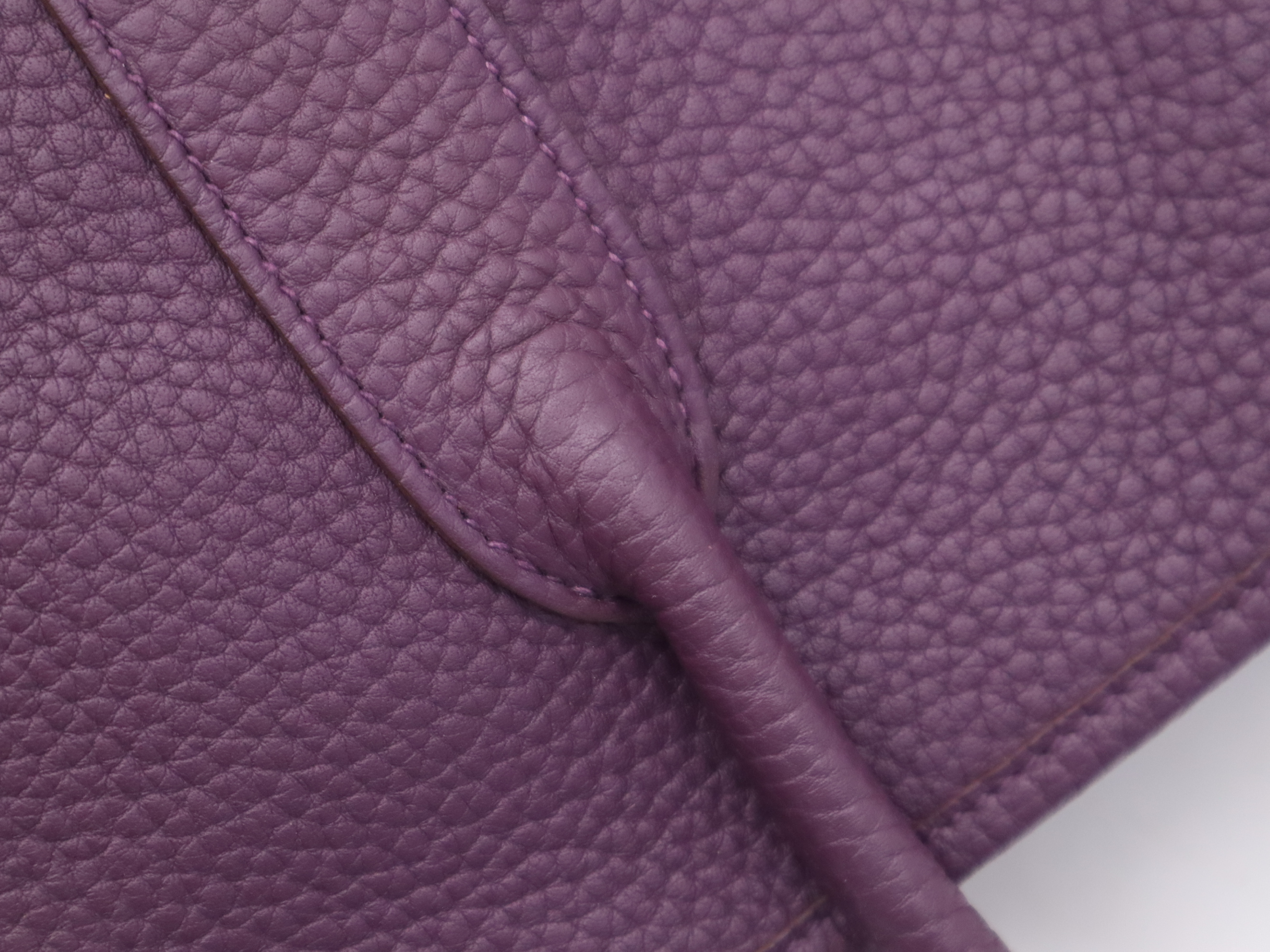 Leather Garden Party PM Tote Bag, Purple, Silver Hardware, P Stamp, 2012 Model. — view 8