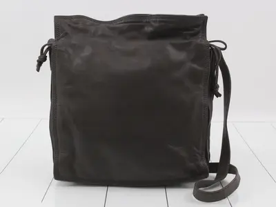 Leather shoulder bag, flamenco style