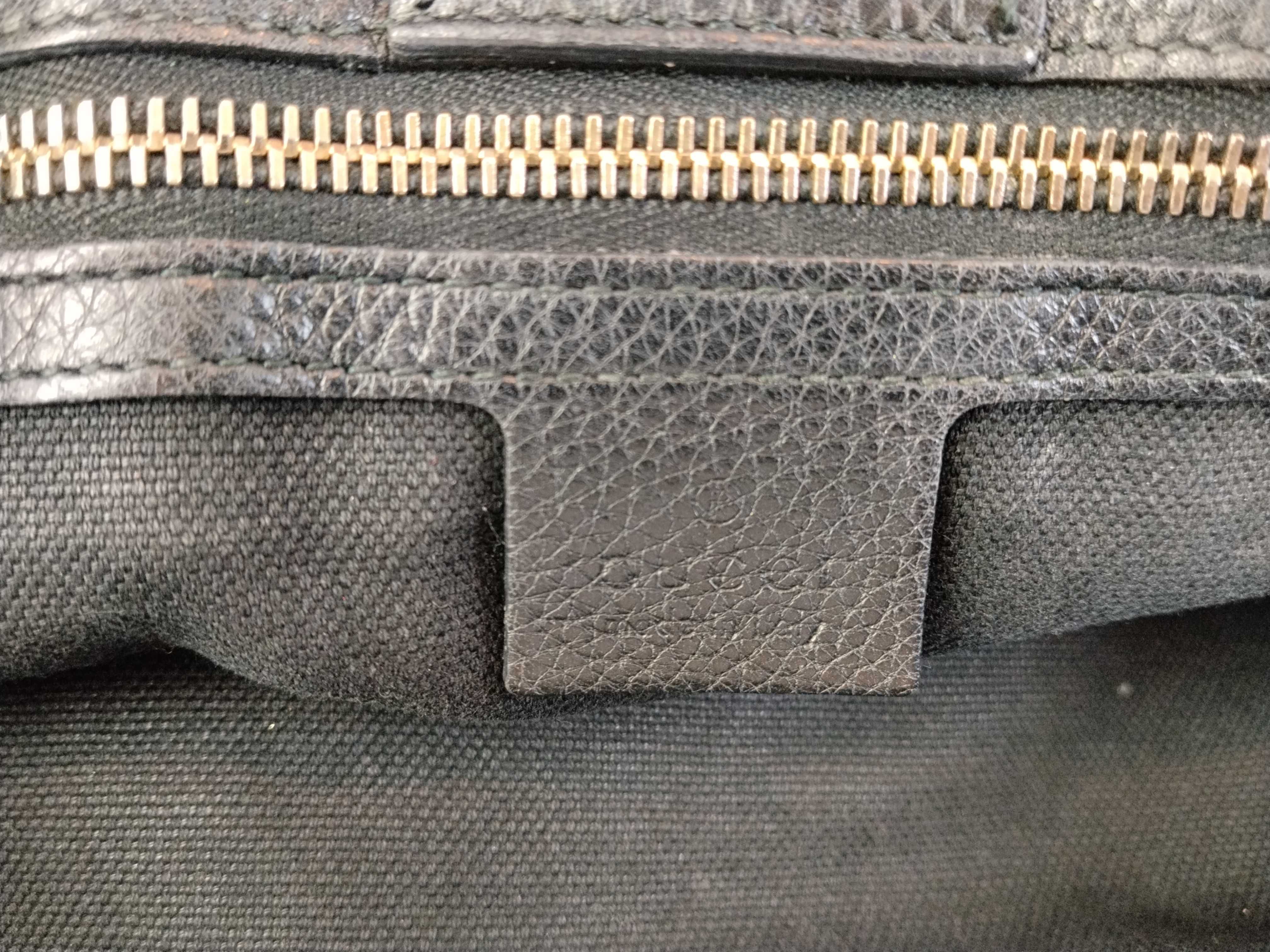 Bamboo Leather 2-Way Handbag, Black, 323660 (Handbag) — view 13