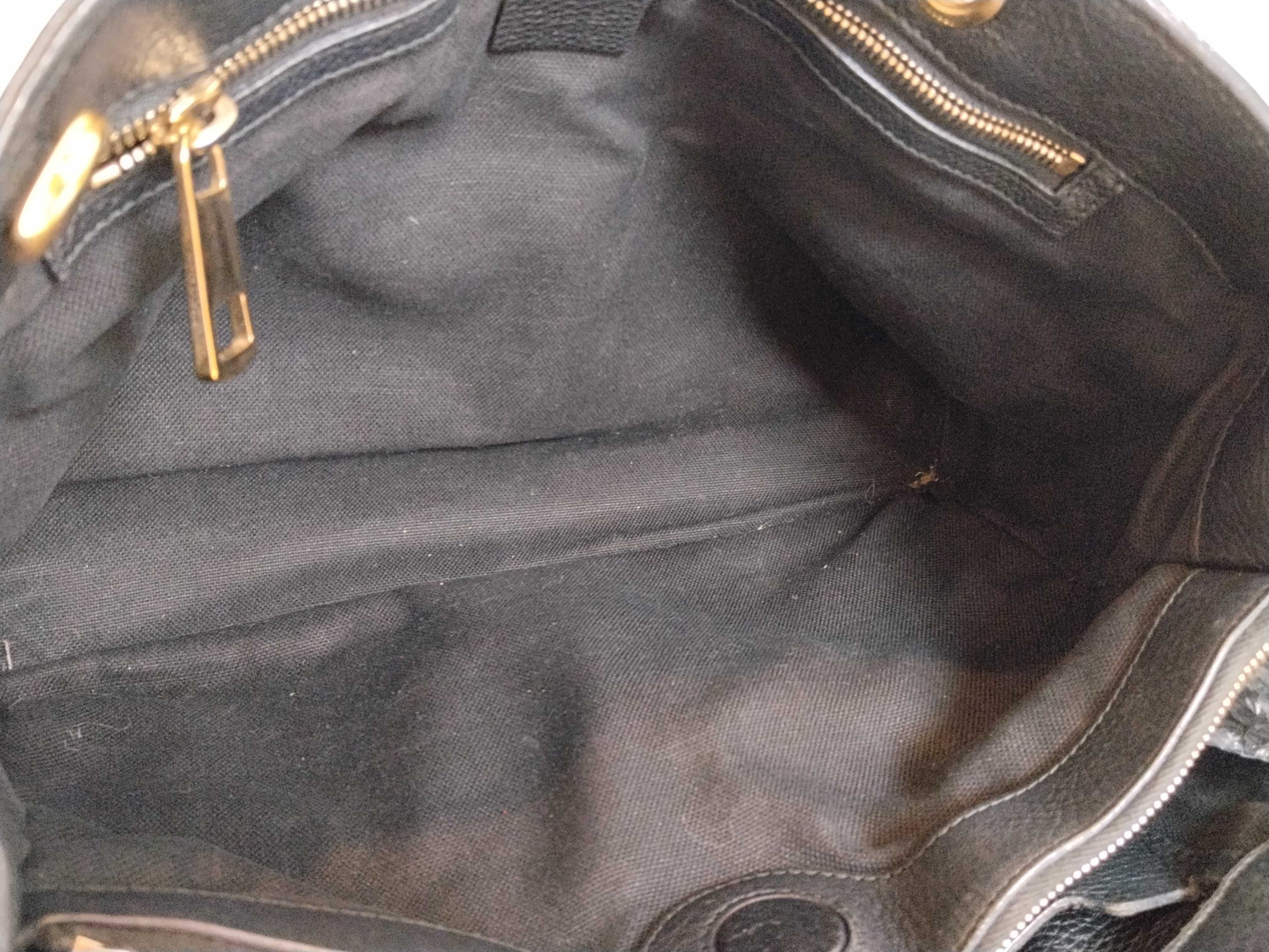 Bamboo Leather 2-Way Handbag, Black, 323660 (Handbag) — view 9