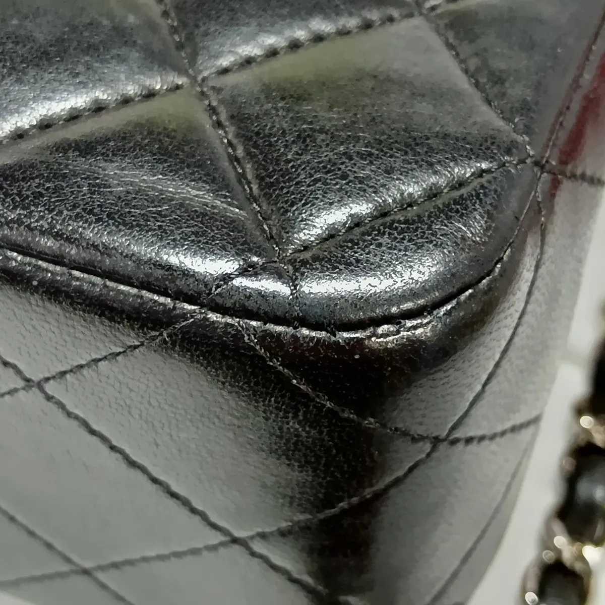 [Individually packaged] Chanel Matelassé 25 Lambskin Double Flap Double Chain Bag, Black with Silver Hardware, 12622806, Series 12, A01112 — view 15